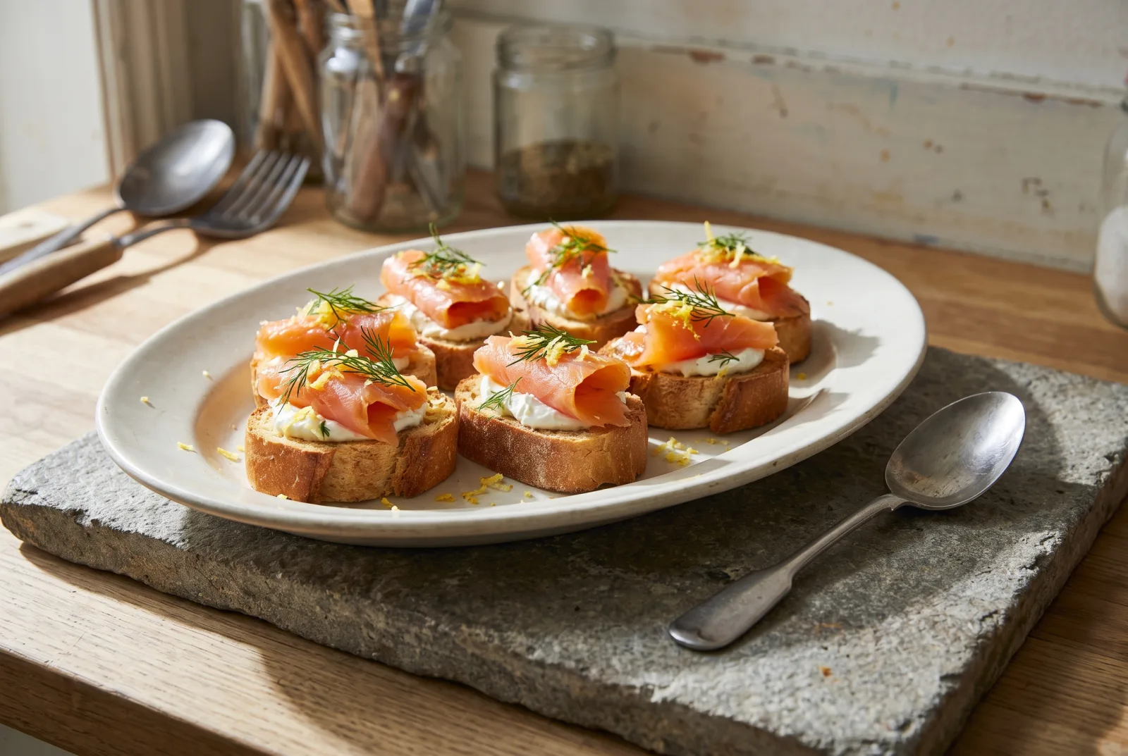 Smoked Salmon Canapés with Cream Cheese