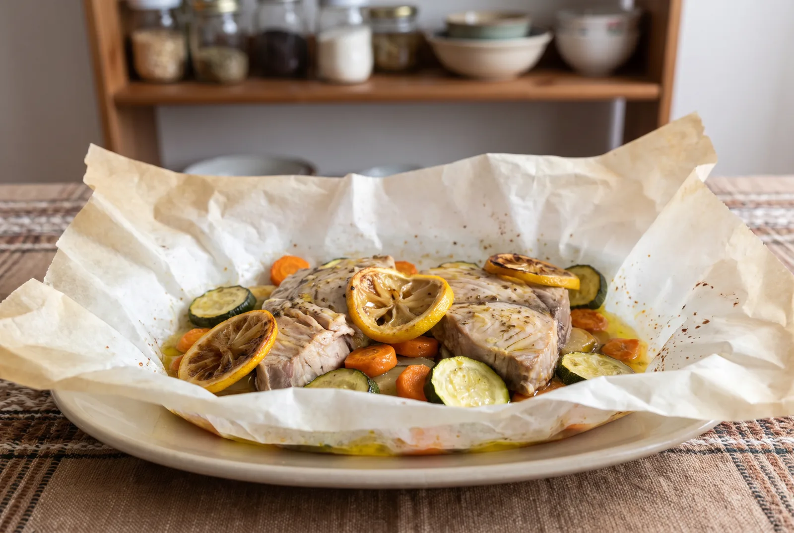 Bonito en Papillote | Baked Fish and Vegetables