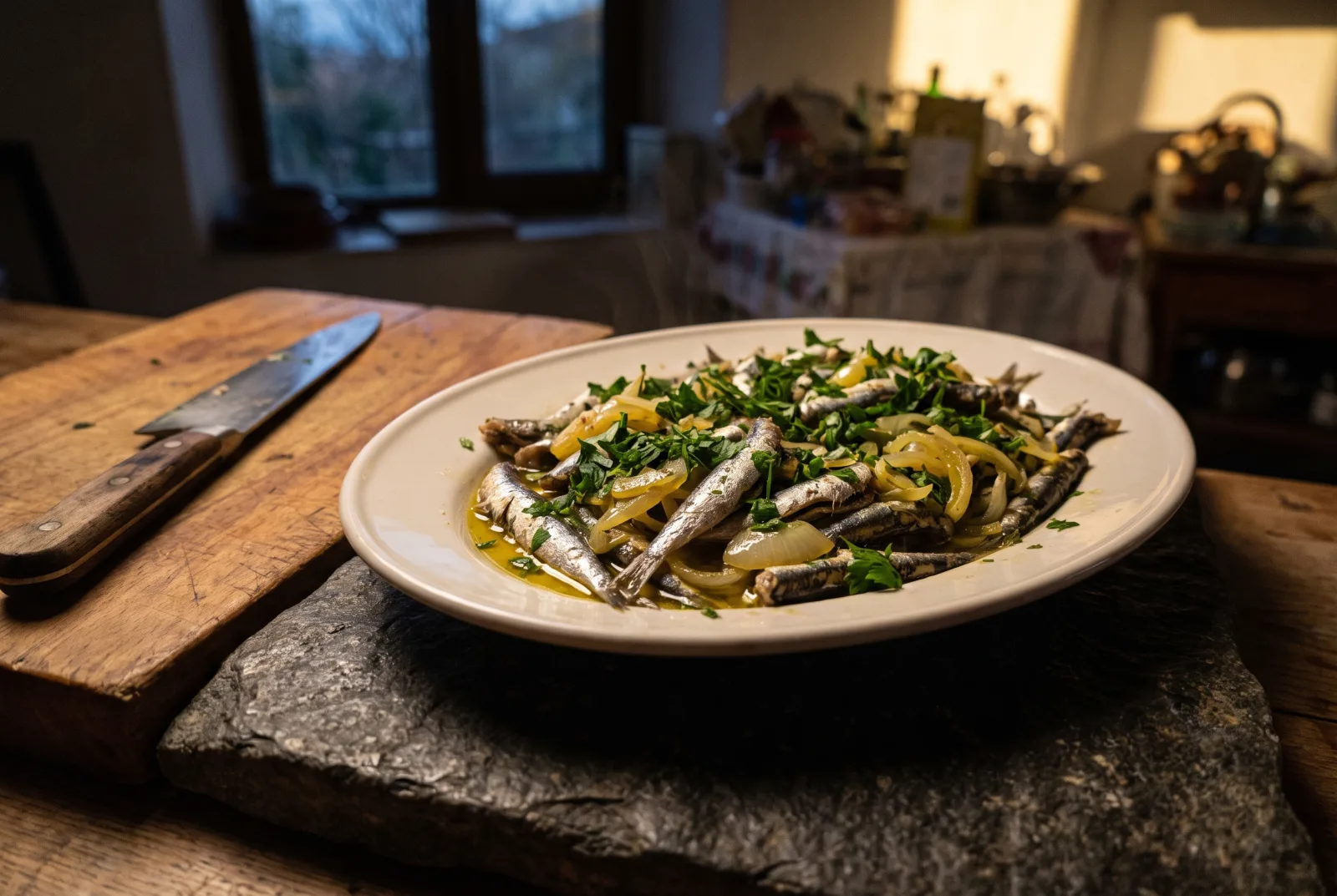 Steamed Anchovies | Turkish-Style with Onion and Olive Oil