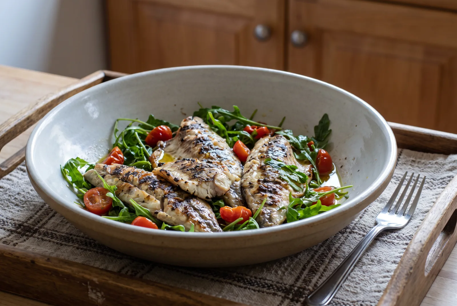 Grilled Bluefish | Olive Oil Arugula Salad