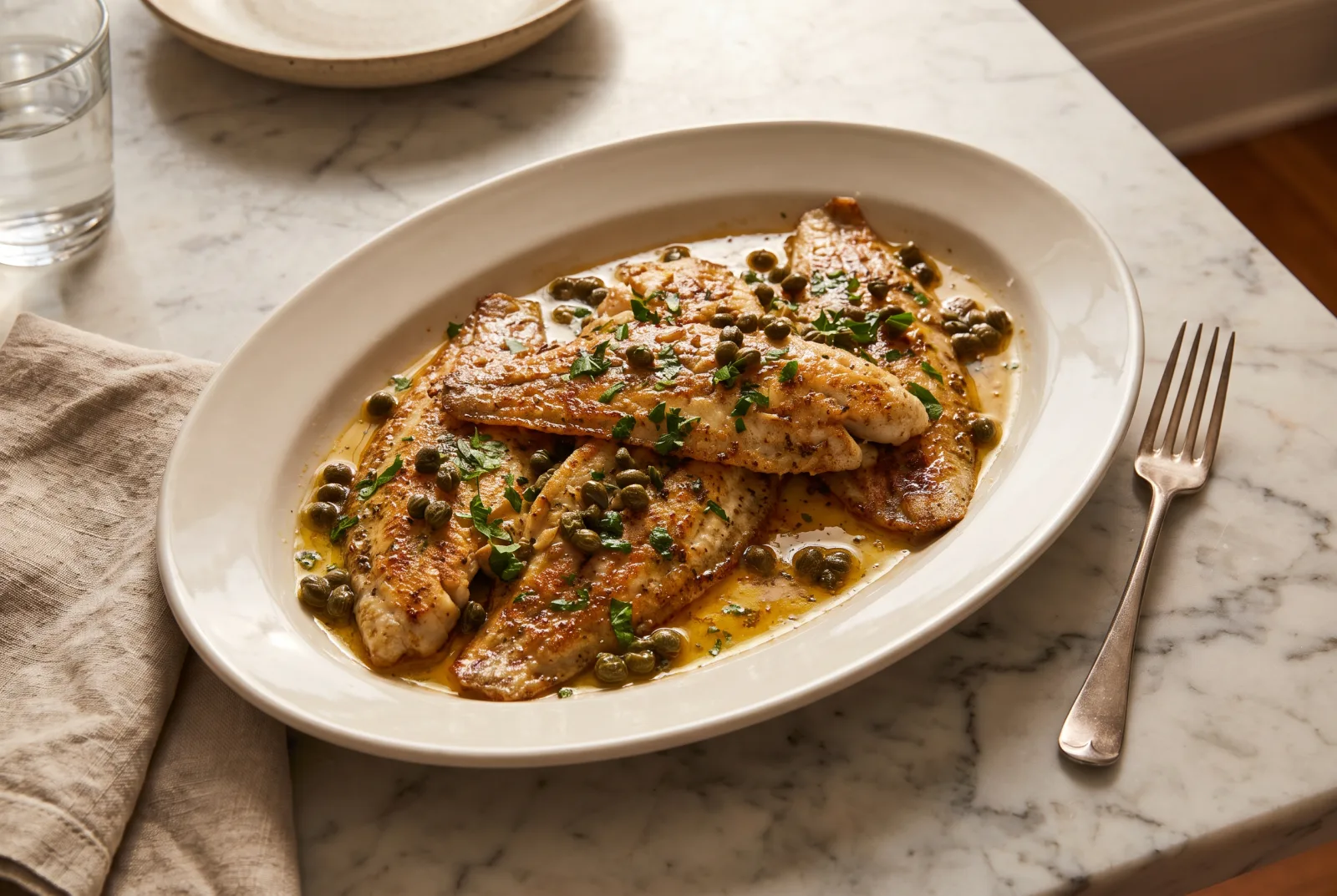 Pan-Seared Sole with Lemon Butter Sauce