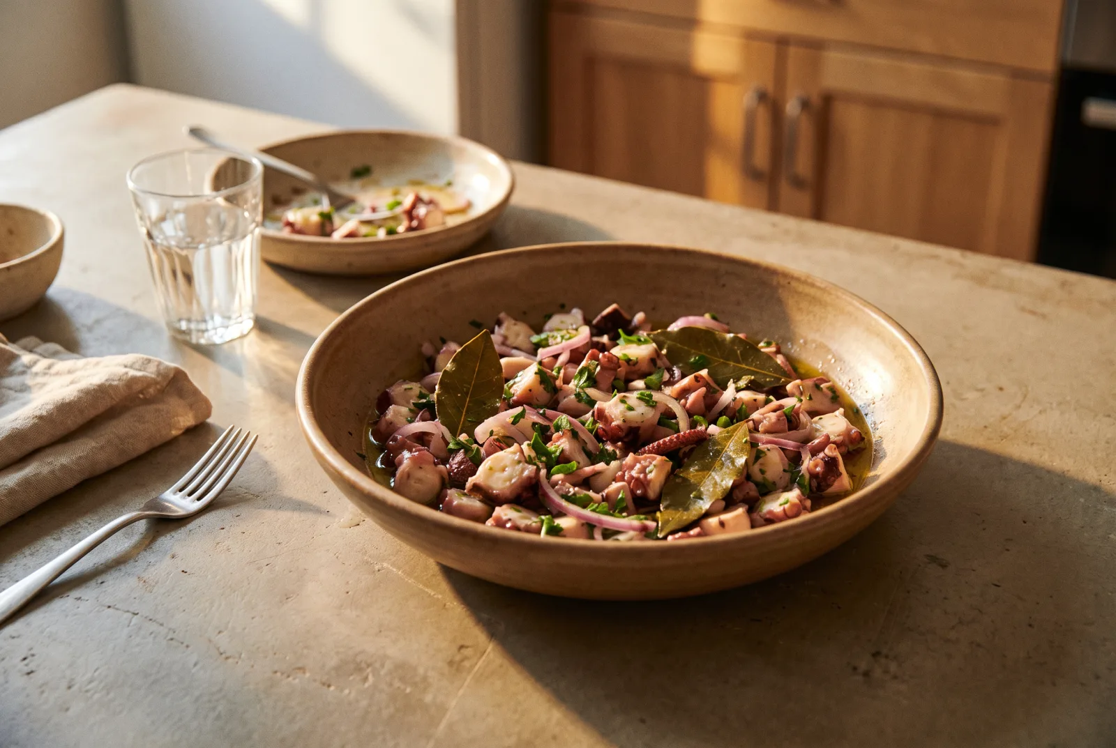 Octopus Salad | Lemon and Red Onion
