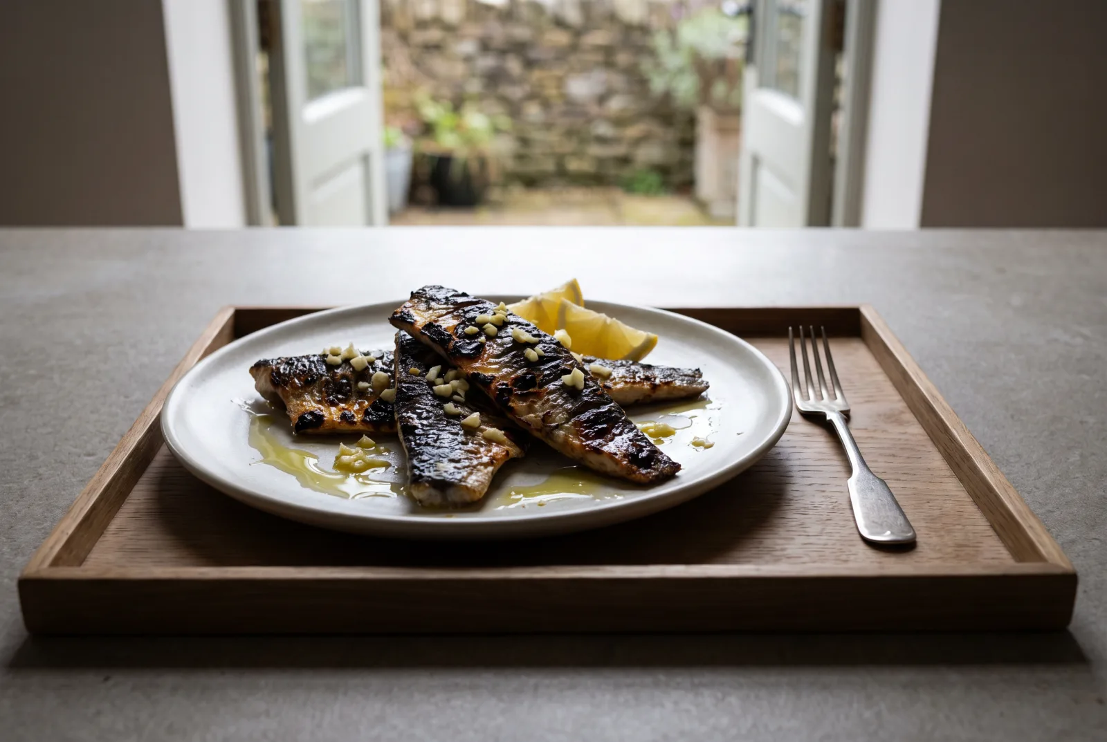 Grilled Gray Mullet | Garlic and Thyme Sauce