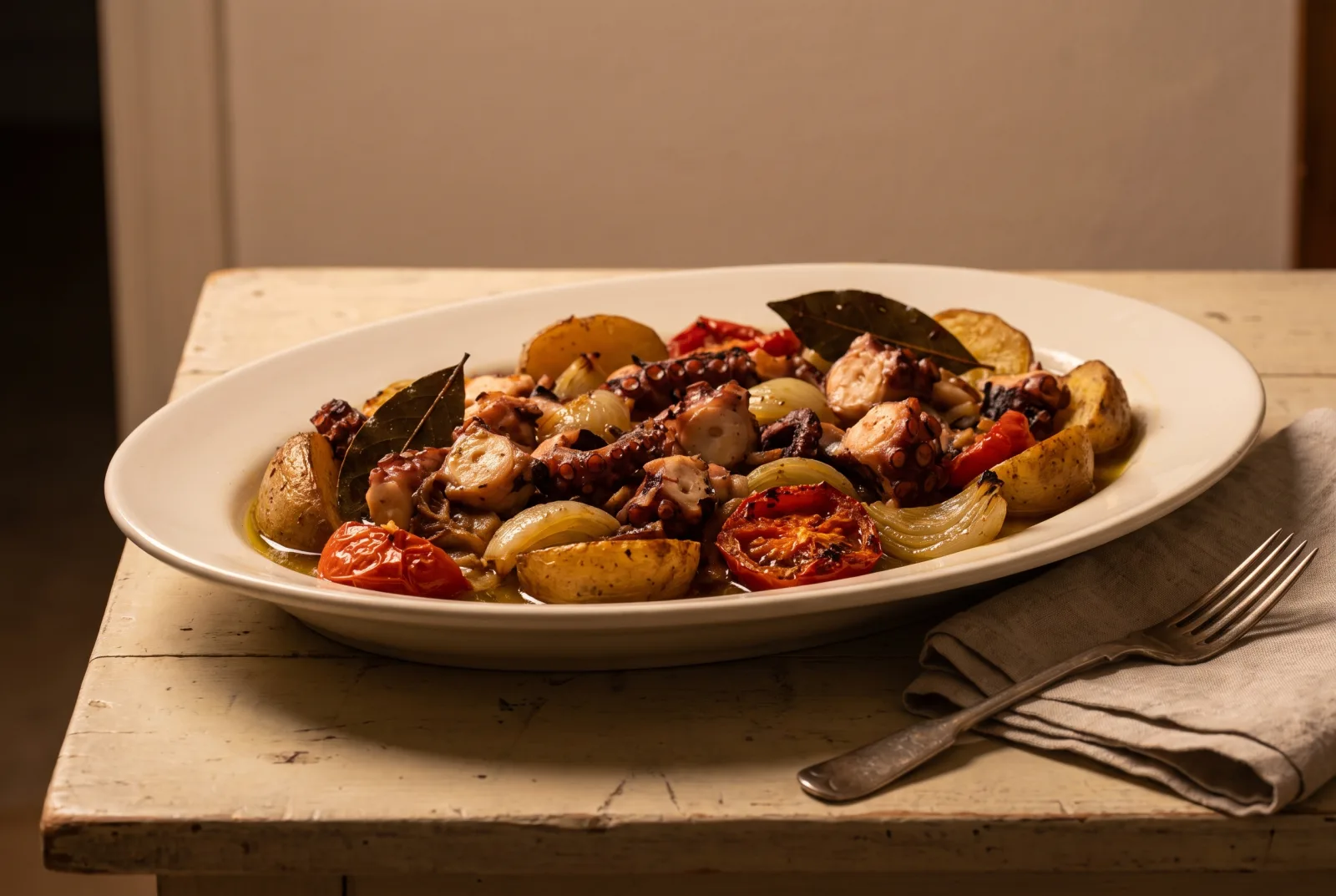 Oven-Baked Octopus with Potatoes and Olive Oil