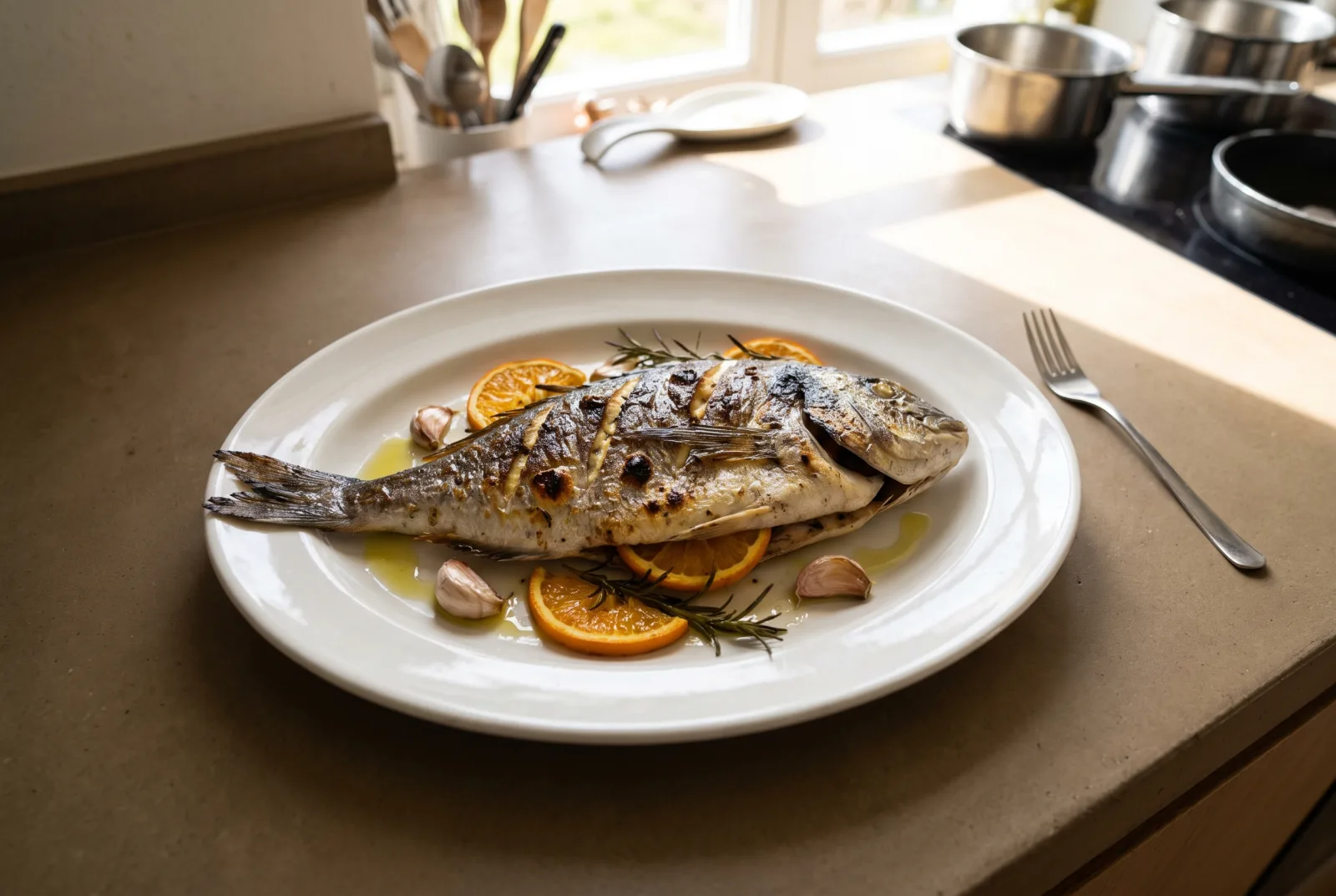 Çipura (Gilthead Sea Bream), Grilled | With Orange and Olive Oil Sauce