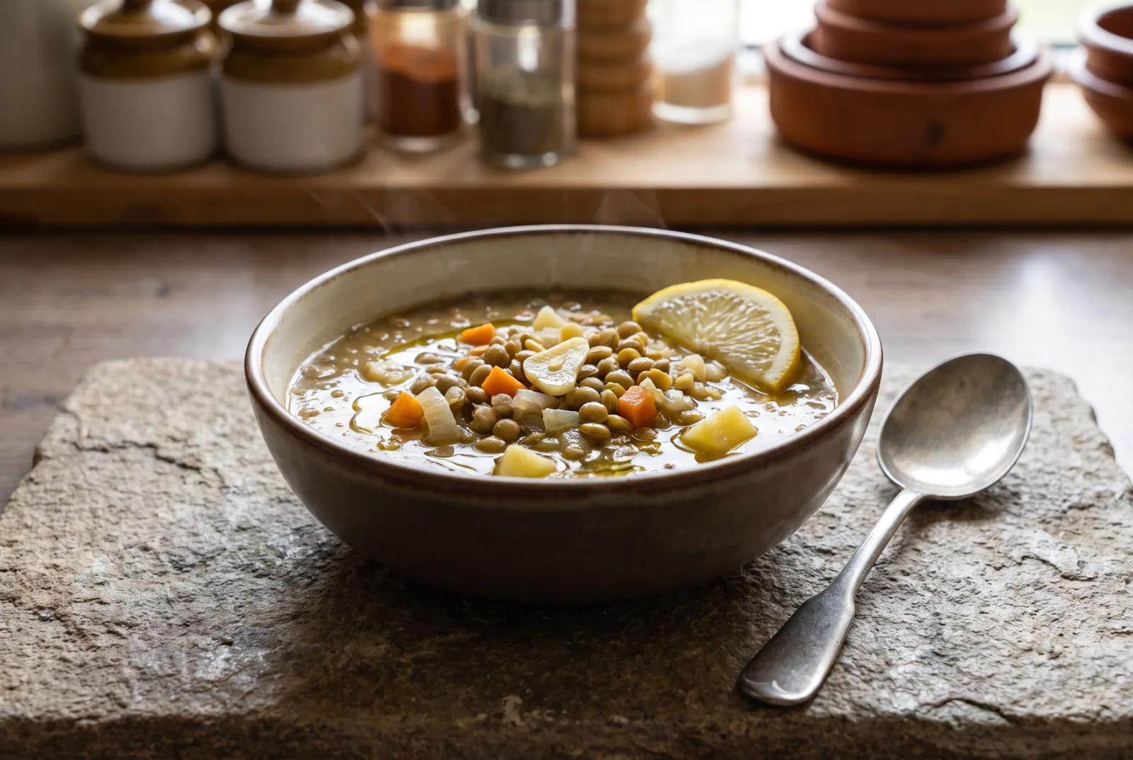 Vegetable Green Lentil Soup