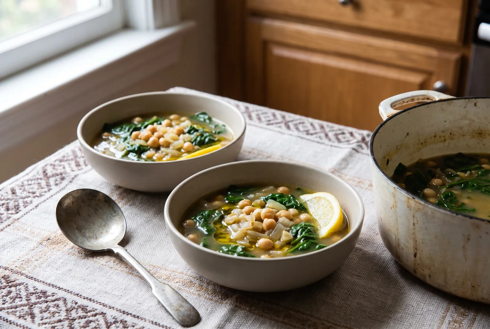 Spinach and Chickpea Soup | Easy Vegan Recipe