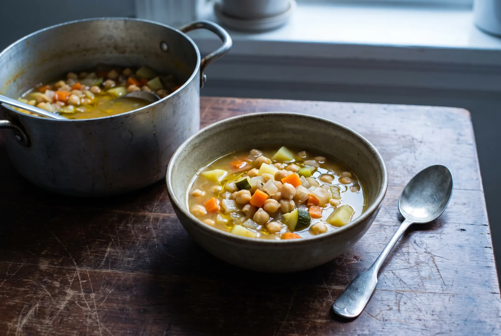 Chickpea and Vegetable Soup with Turmeric