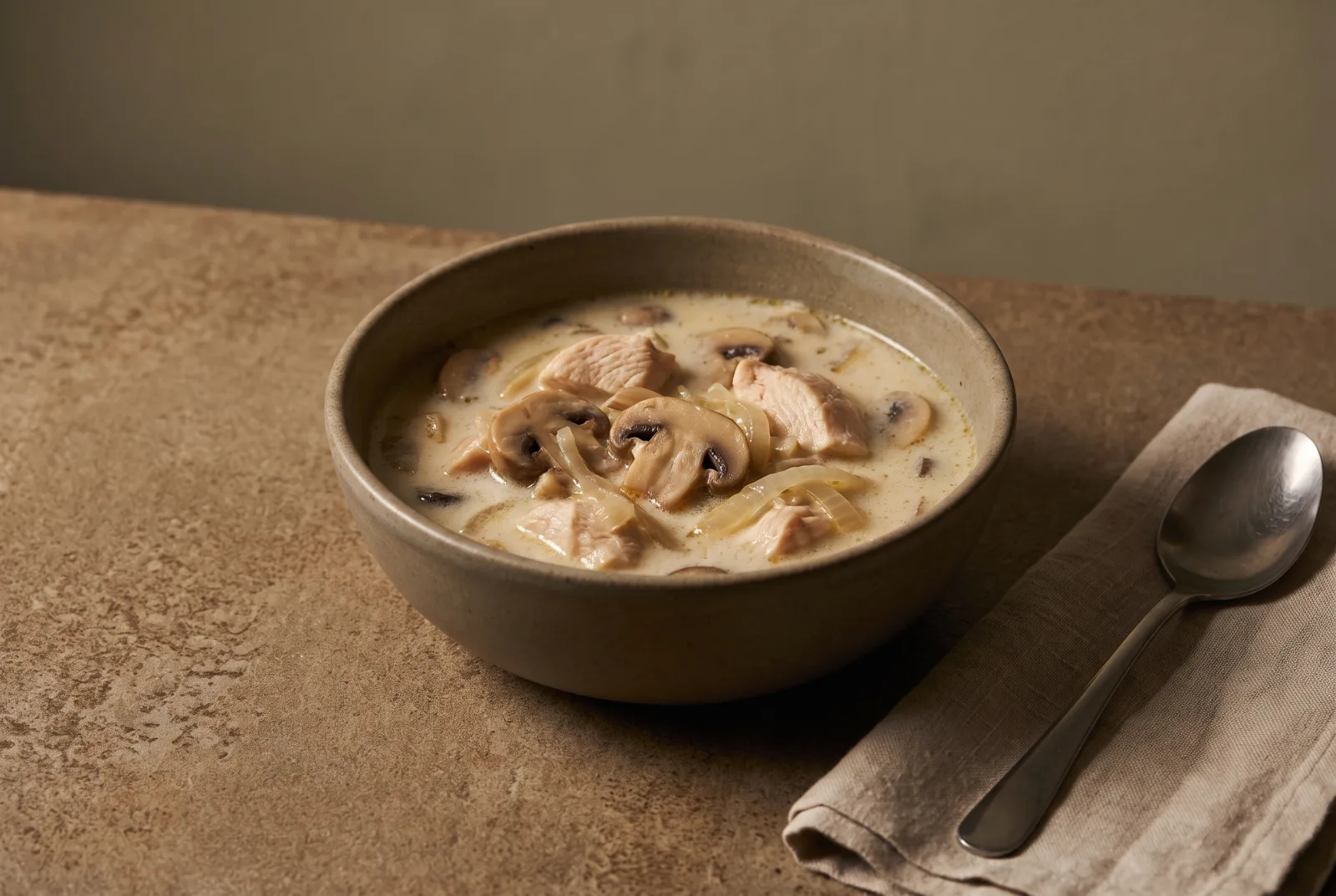 Creamy Chicken and Mushroom Soup with Dill