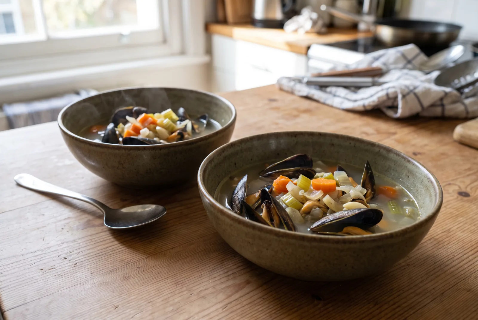 Aegean-Style Mussel and Vegetable Soup