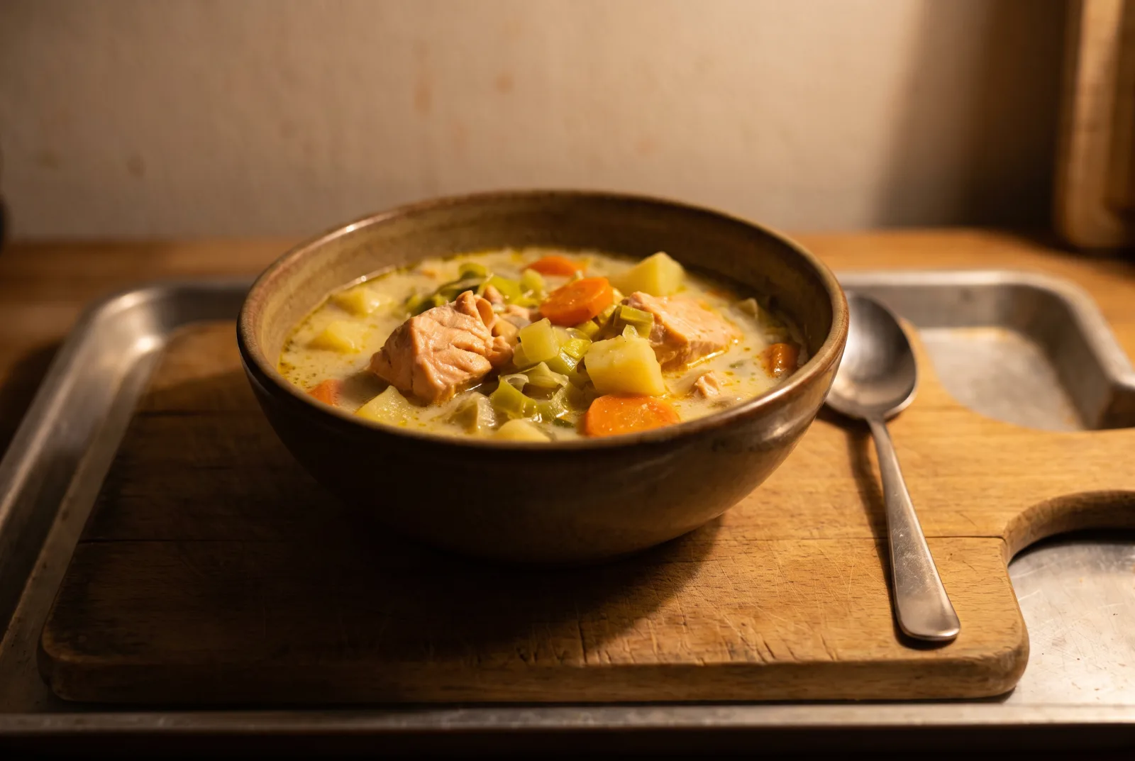 Creamy Salmon and Vegetable Soup