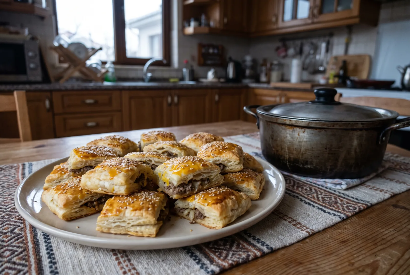Talaş Böreği (Savory Ground Beef Puff Pastry Parcels)