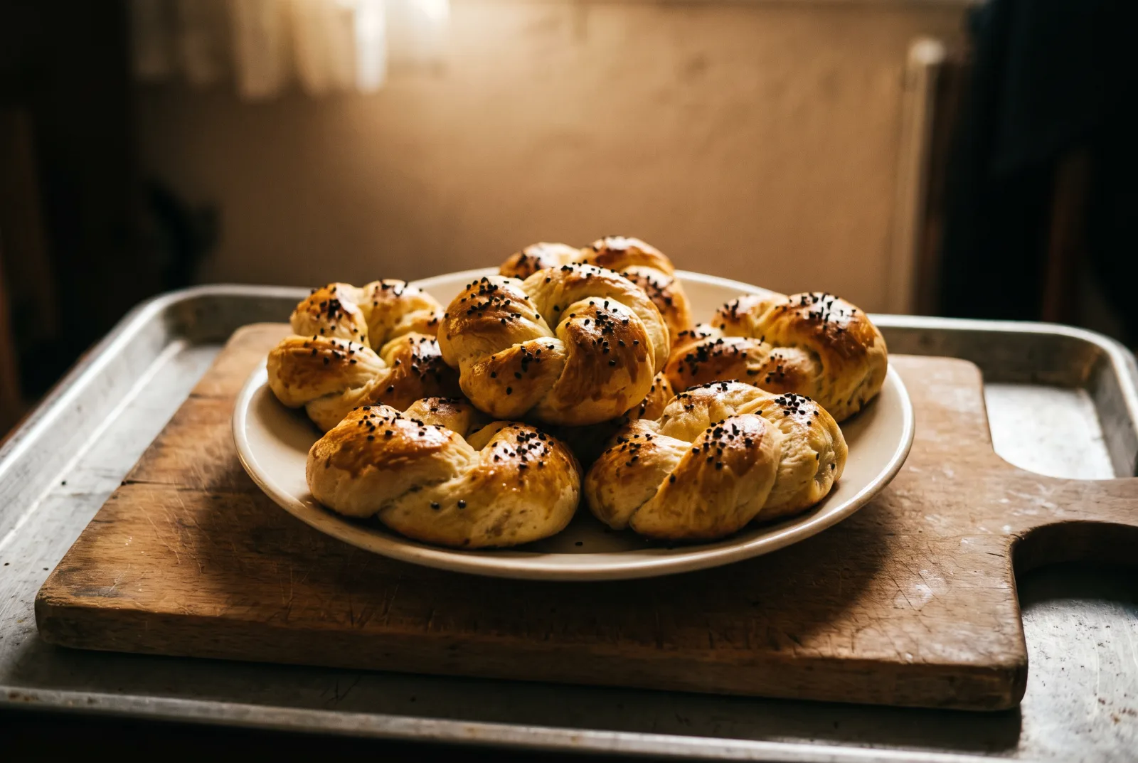 Savory Açma (Yeast Breakfast Rolls with Nigella Seeds)