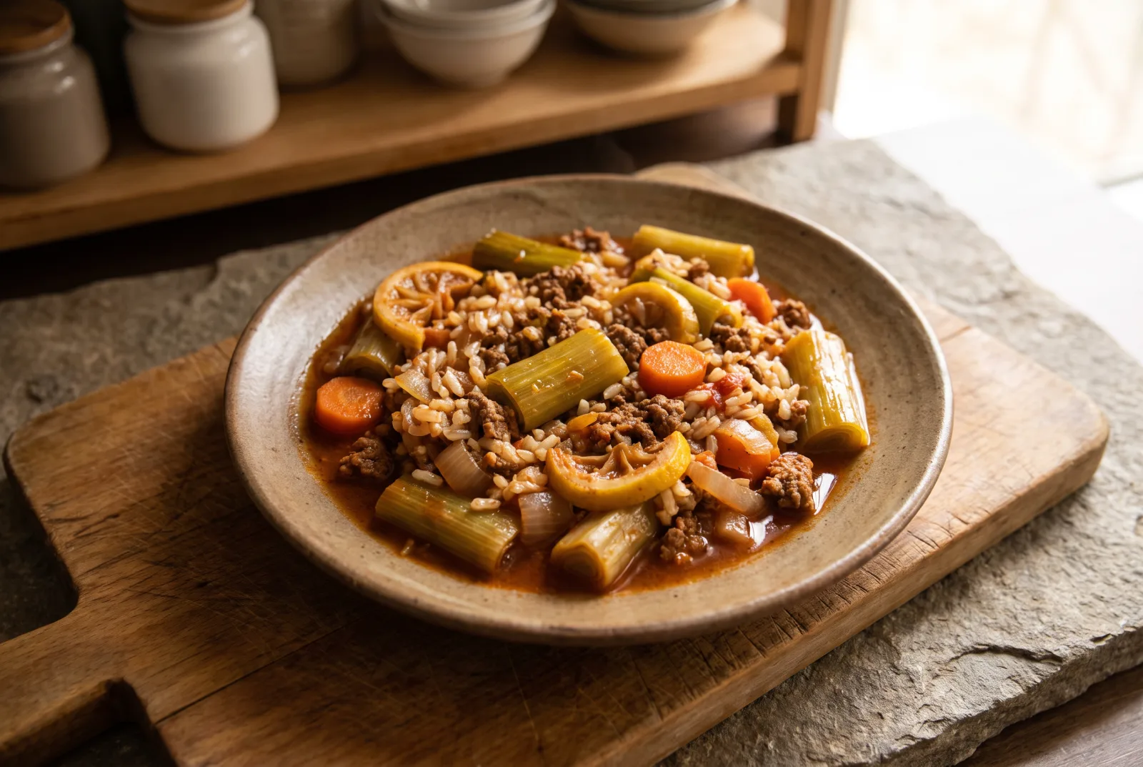Leek Stew | With Ground Meat and Rice