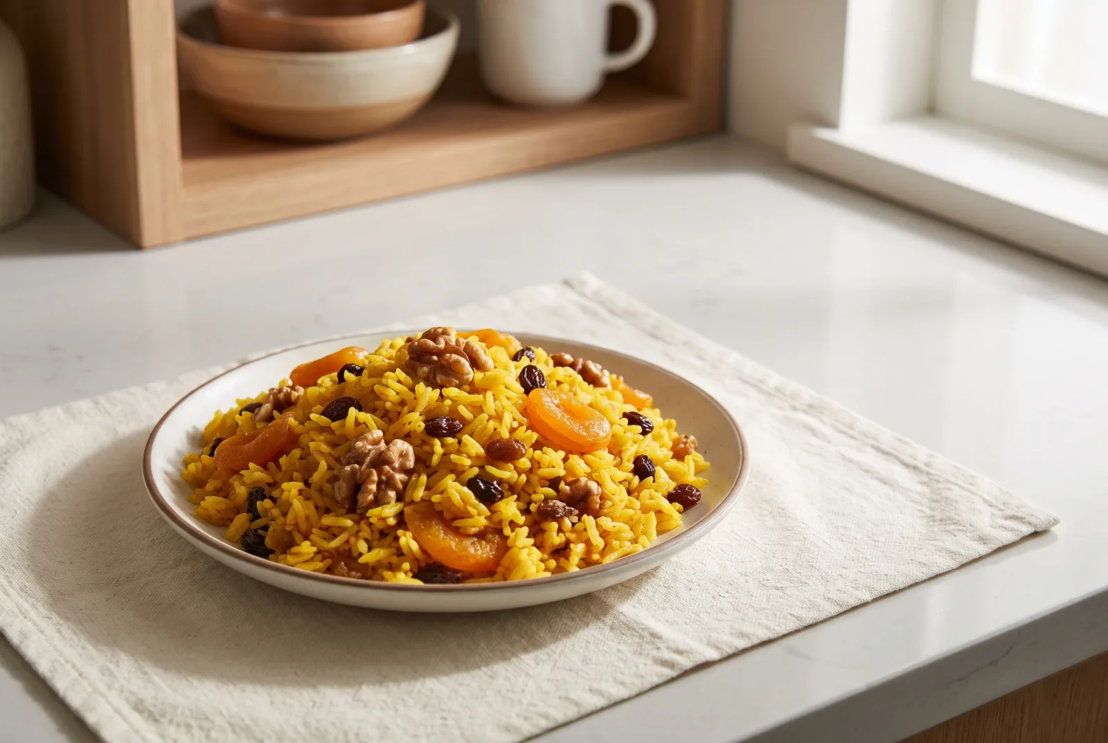 Azerbaijani Shirin Plov | Sweet Rice with Dried Apricots and Walnuts