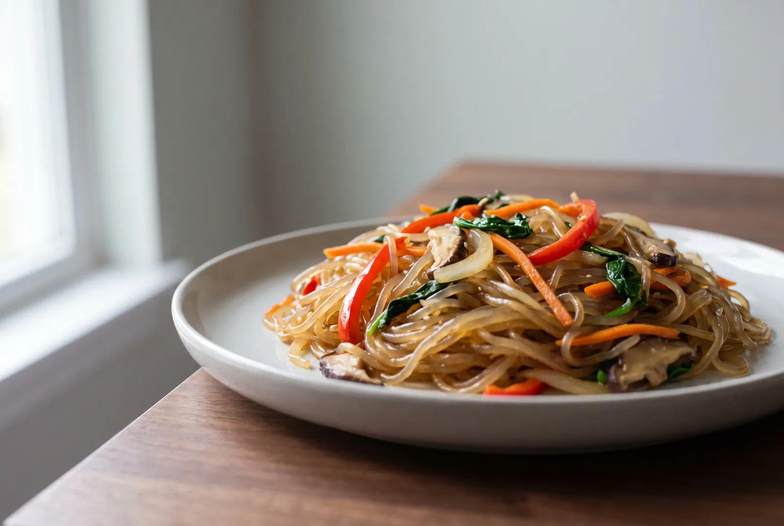 Japchae | Korean Sweet Potato Glass Noodle Stir-Fry