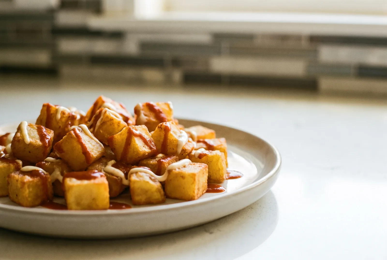 Patatas Bravas | Spanish Spicy Potatoes with Garlic Mayonnaise