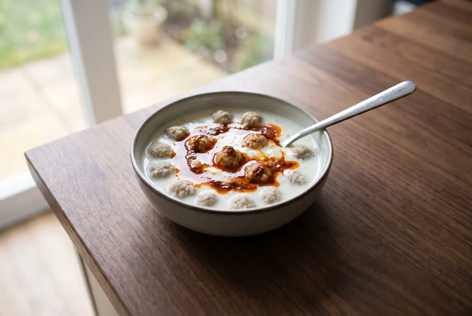 Yuvalama — Gaziantep-style yogurt soup with tiny meatballs