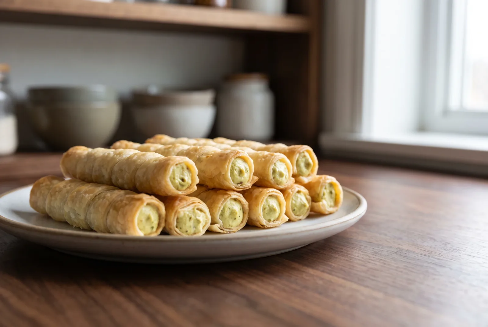 Antep Paper-Thin Börek | Pistachio and Clotted Cream Rolls