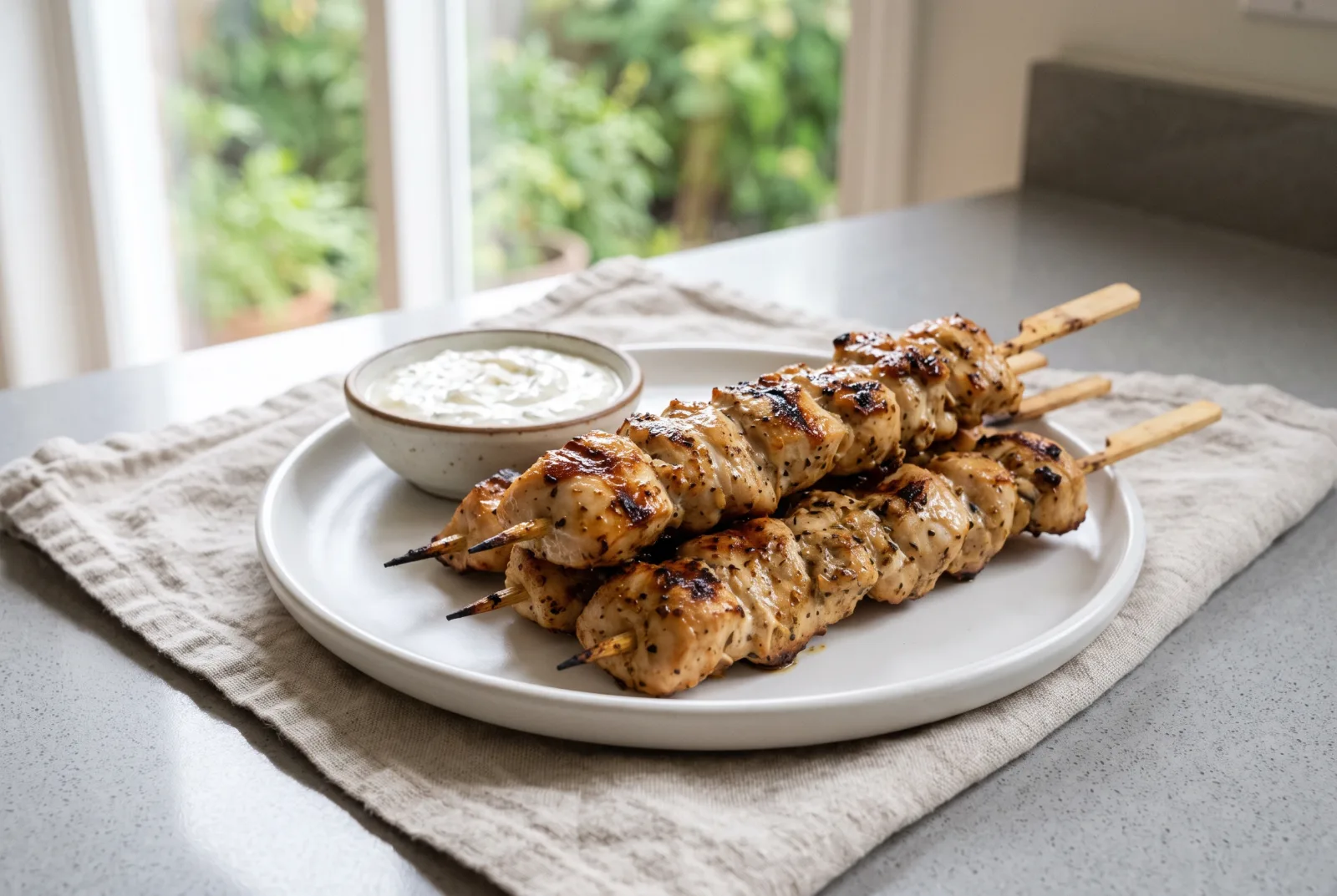 Shish Taouk | Lebanese Garlic-Marinated Chicken Skewers