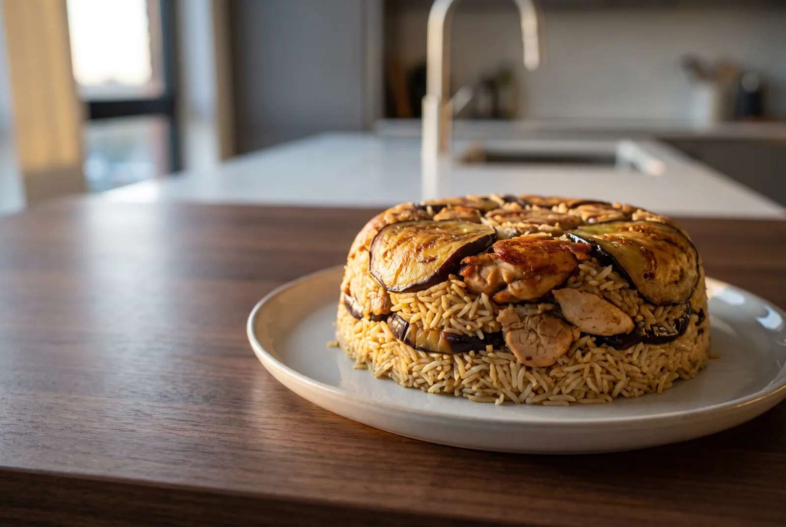 Maqluba | Jordanian Upside-Down Eggplant, Chicken, and Rice