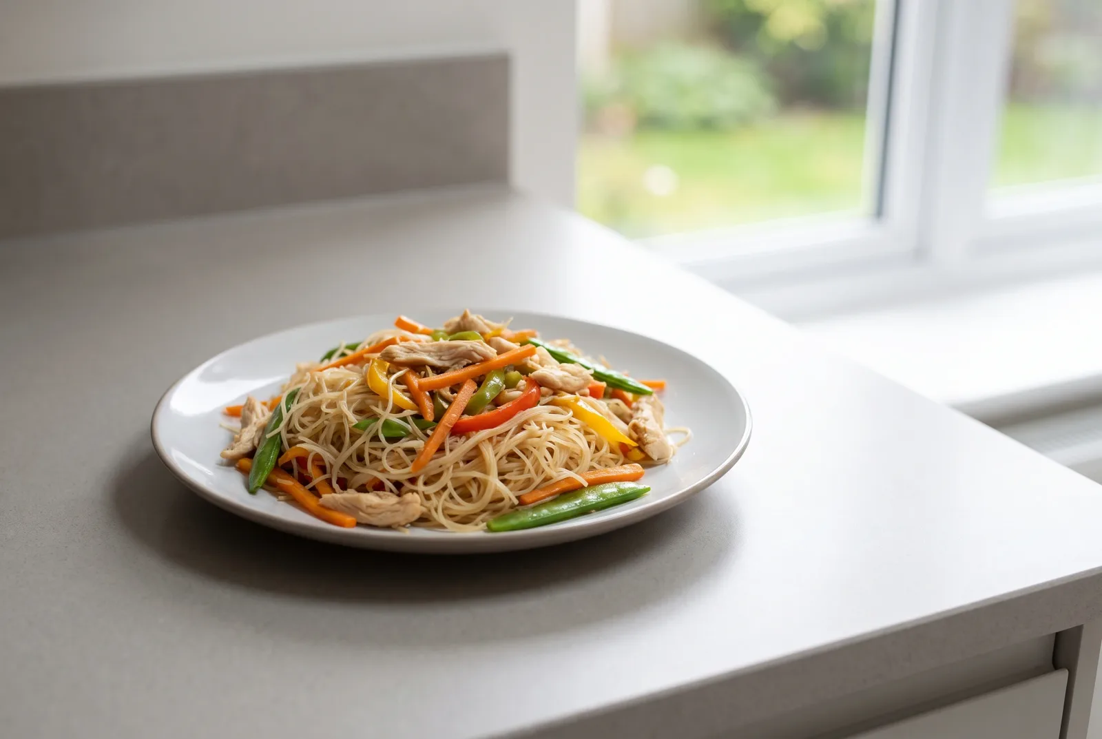 Pancit | Filipino Chicken and Vegetable Rice Noodles