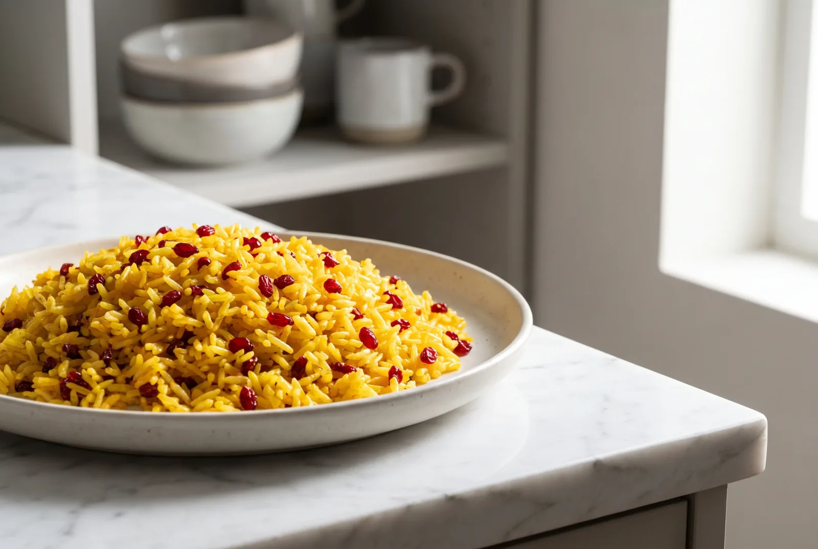 Zereshk Polo | Iranian Saffron Rice with Rose Hips