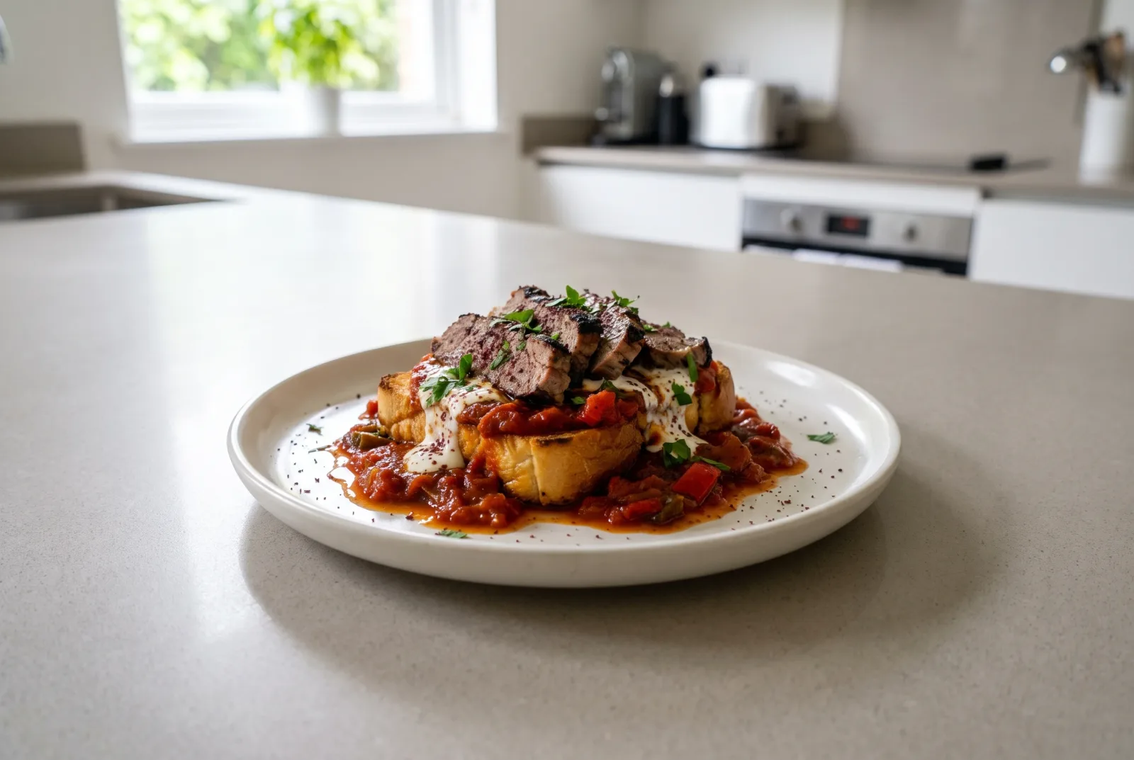 Antep-Style Tirit Kebab | Grilled Beef over Bread with Tomato Sauce
