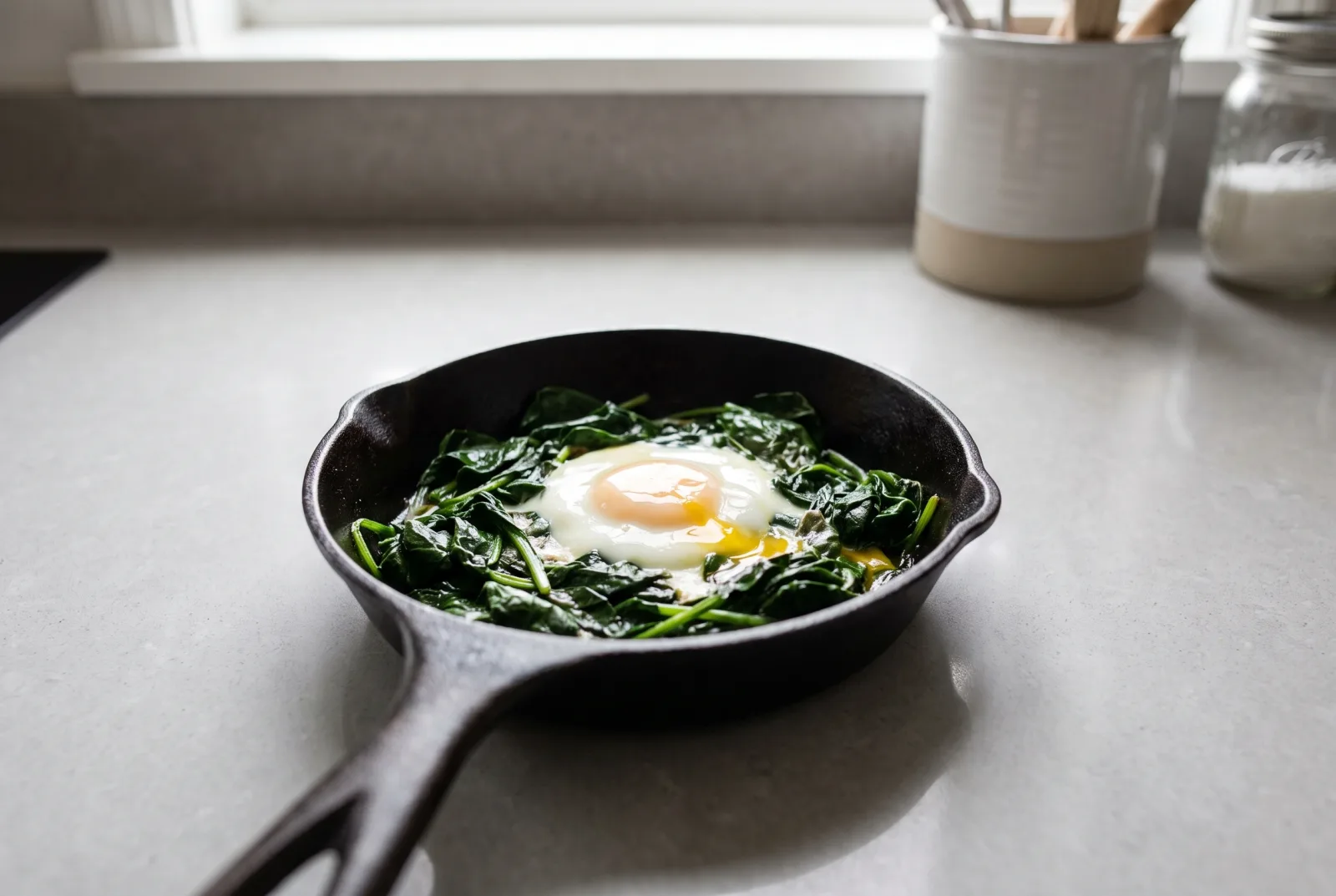 Spinach and Eggs | Breakfast Skillet