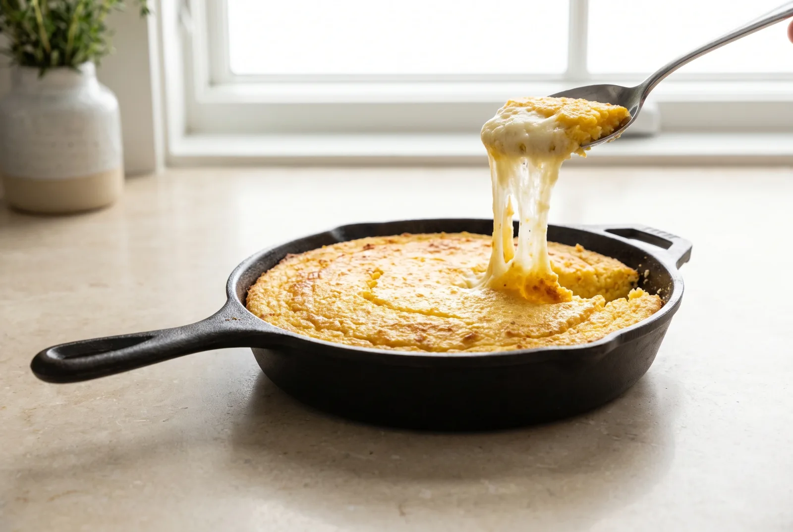 Kelecos | Rize-Style Cheese and Cornmeal Skillet