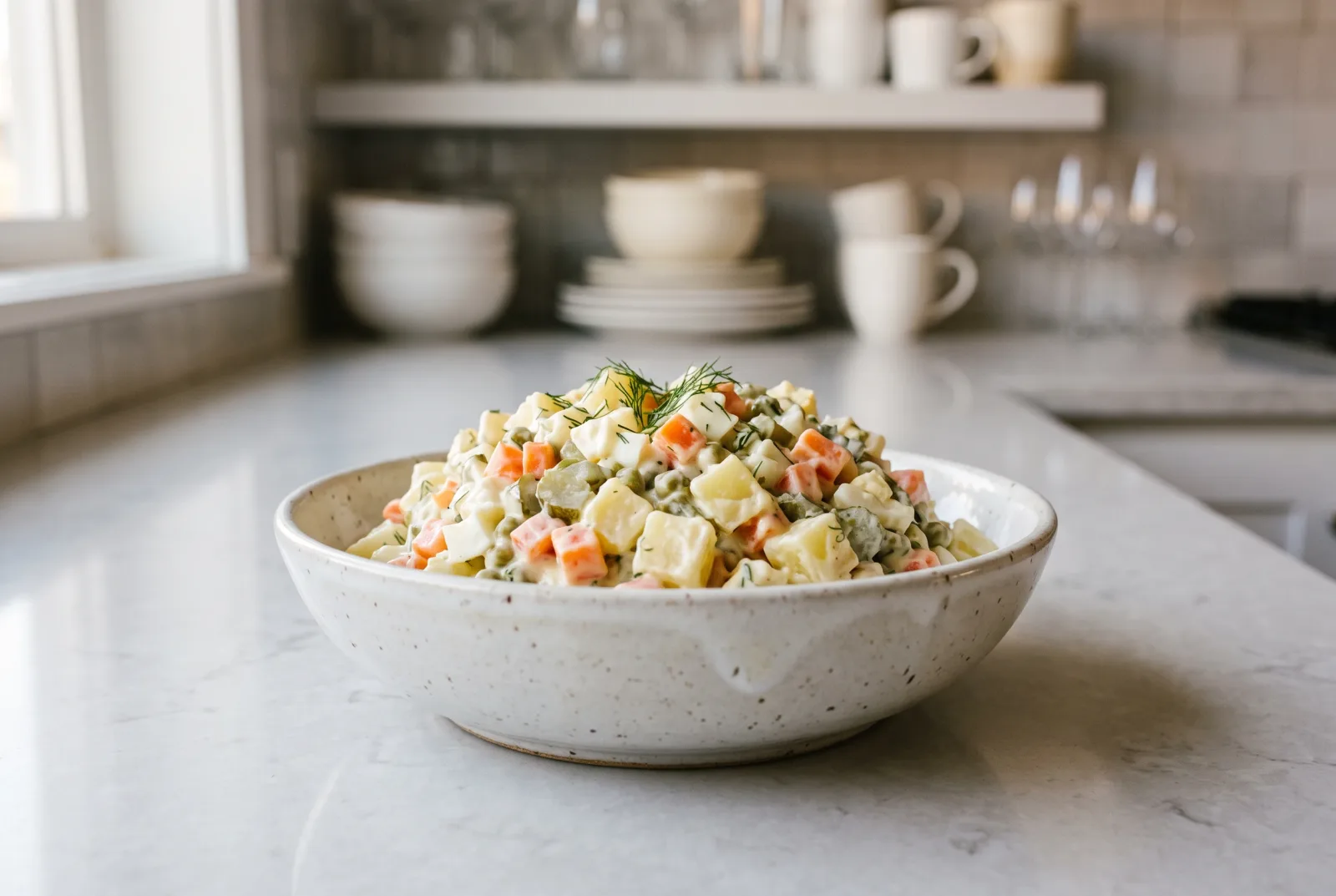 Olivier Salad | Russian Potato Salad with Mayonnaise