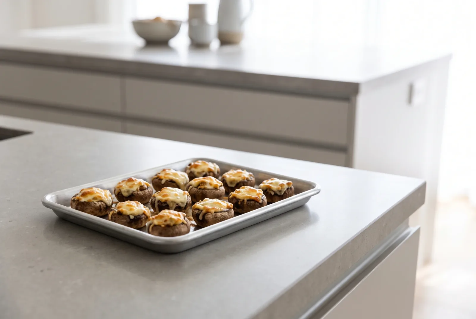 Kashar-Stuffed Mushrooms | Baked Cheese Appetizer