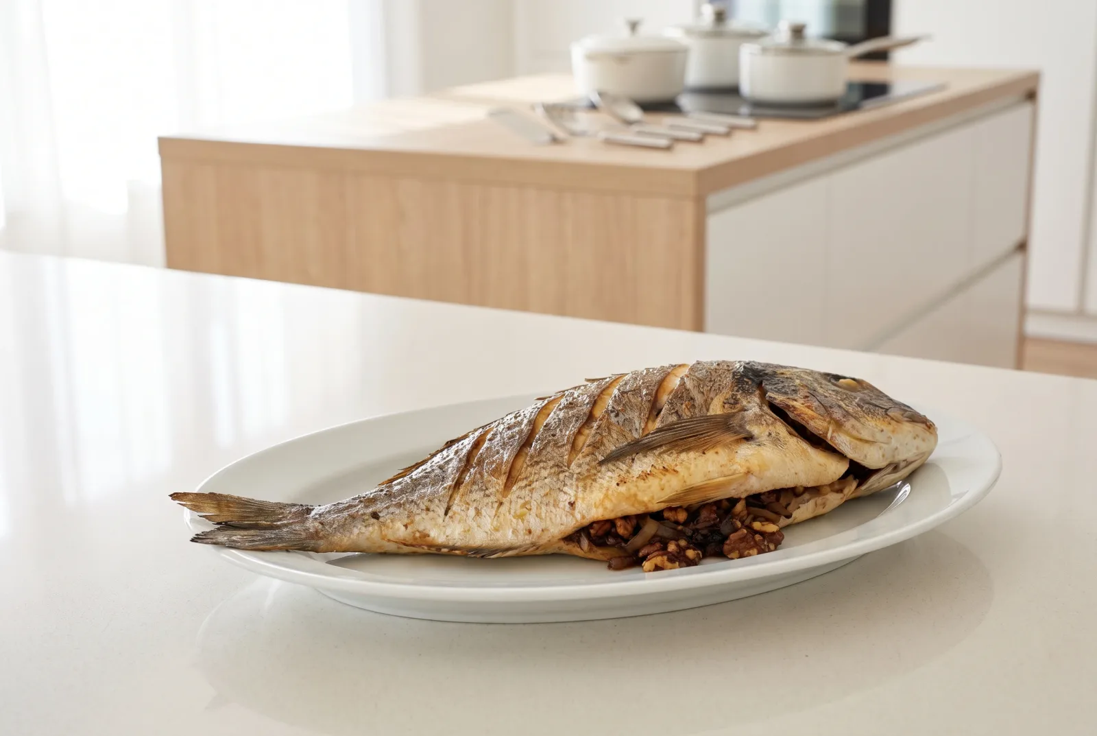 Levengi | Azerbaijani Walnut and Onion-Stuffed Fish