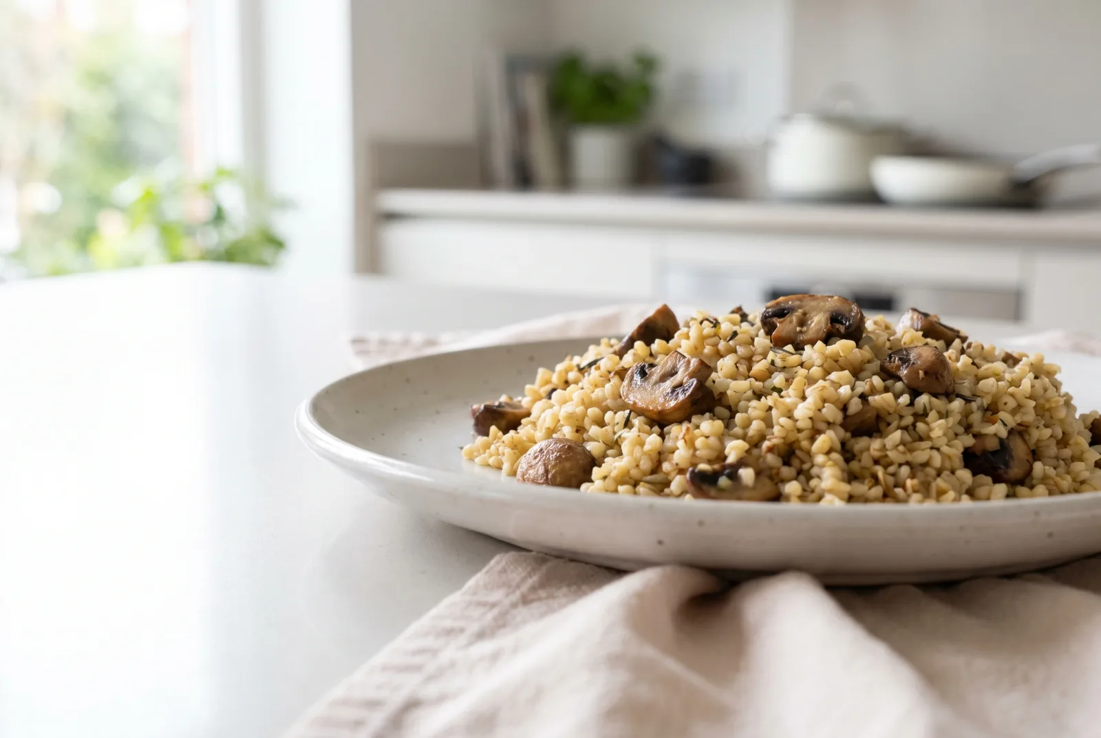 Mushroom Bulgur Pilaf | Bulgur with Vegetables and Mushrooms