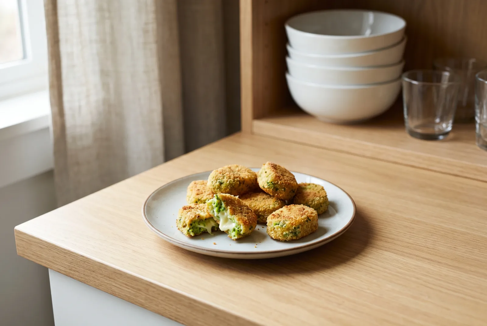 Air-Fryer Broccoli and Cheese Nuggets | Vegetable Nuggets with Kashar Cheese
