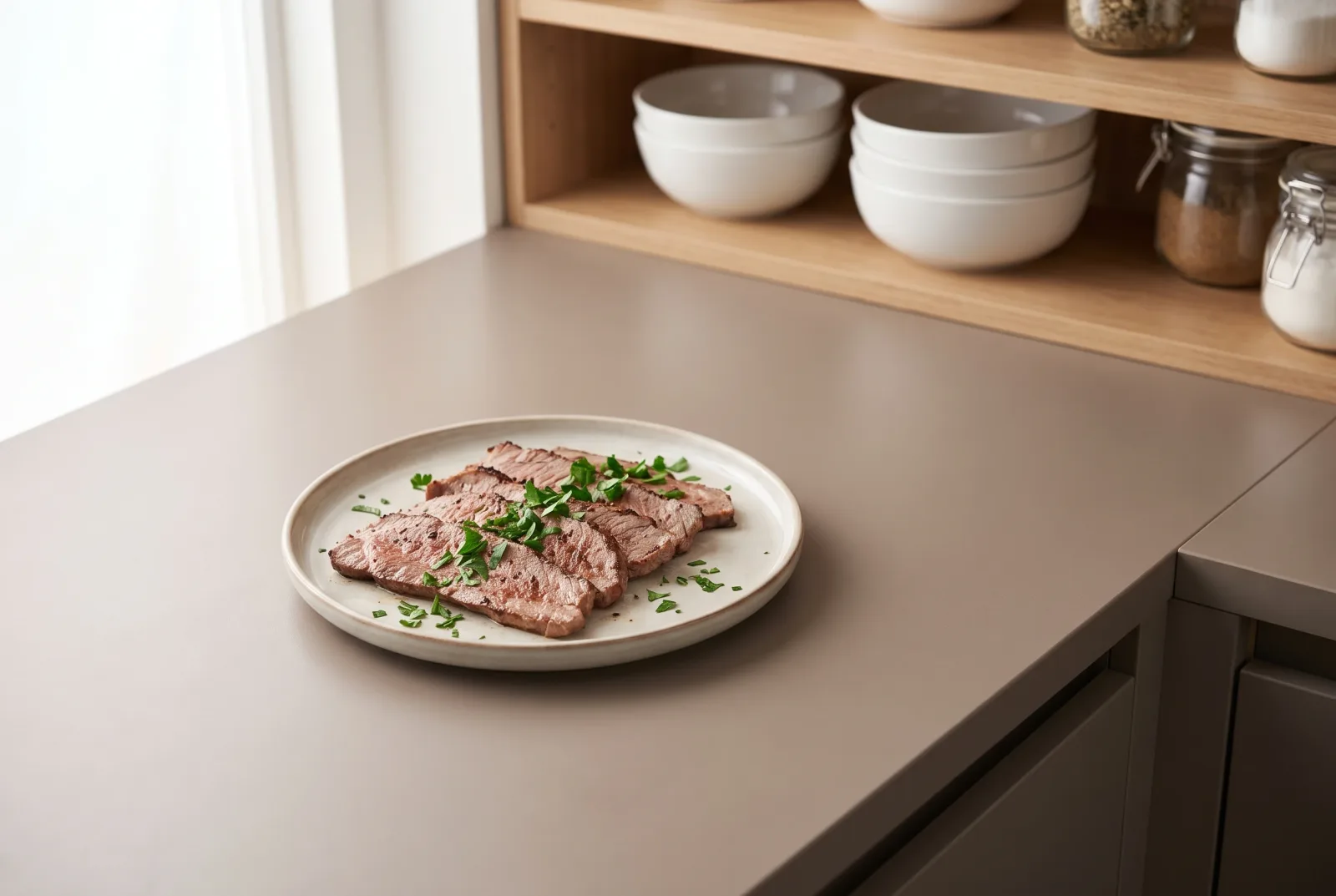 Dana Külbastı — Thin air-fried beef steaks with garlic and olive oil