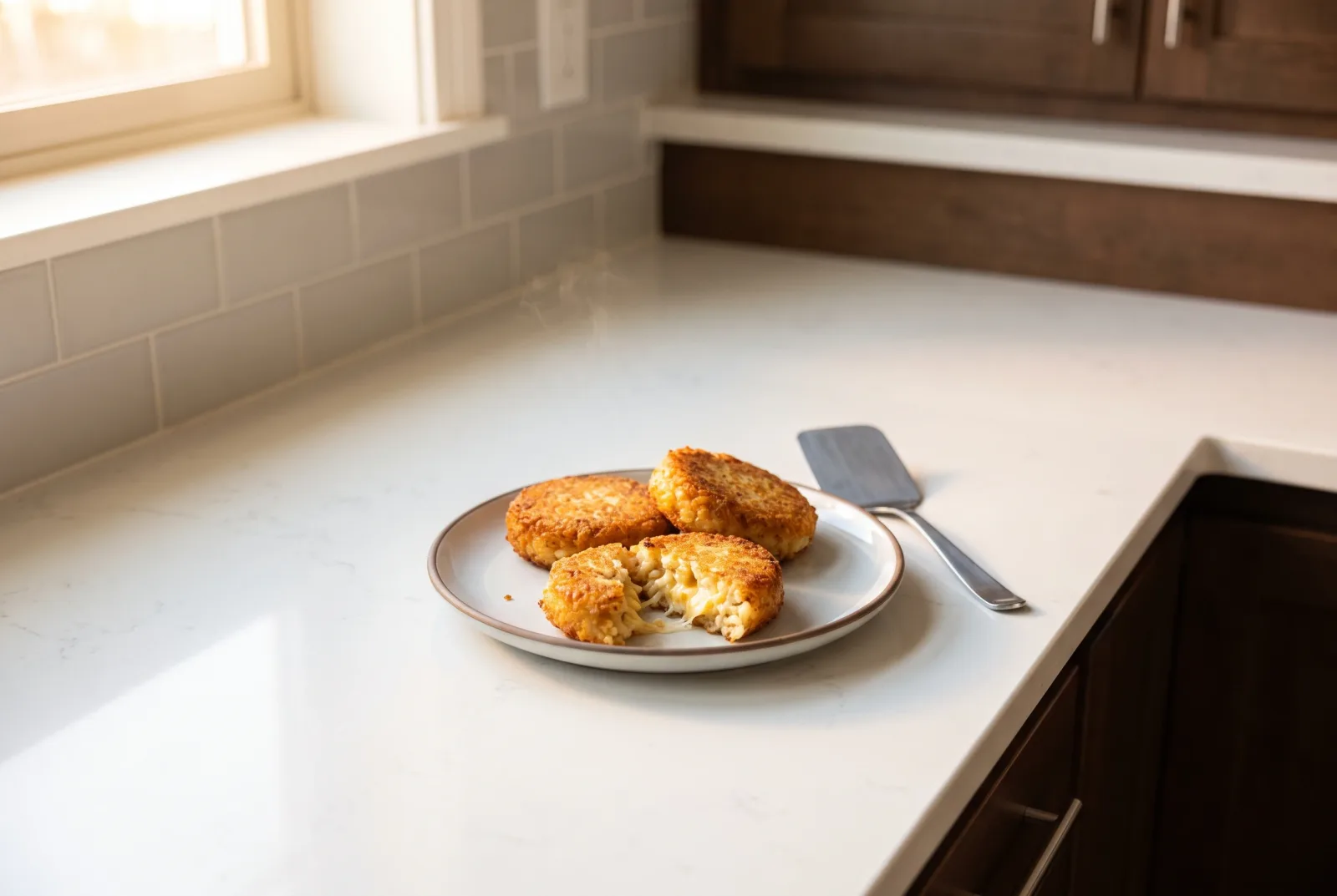 Leftover Rice Patties | Pan-Fried with Kashar Cheese and Breadcrumbs