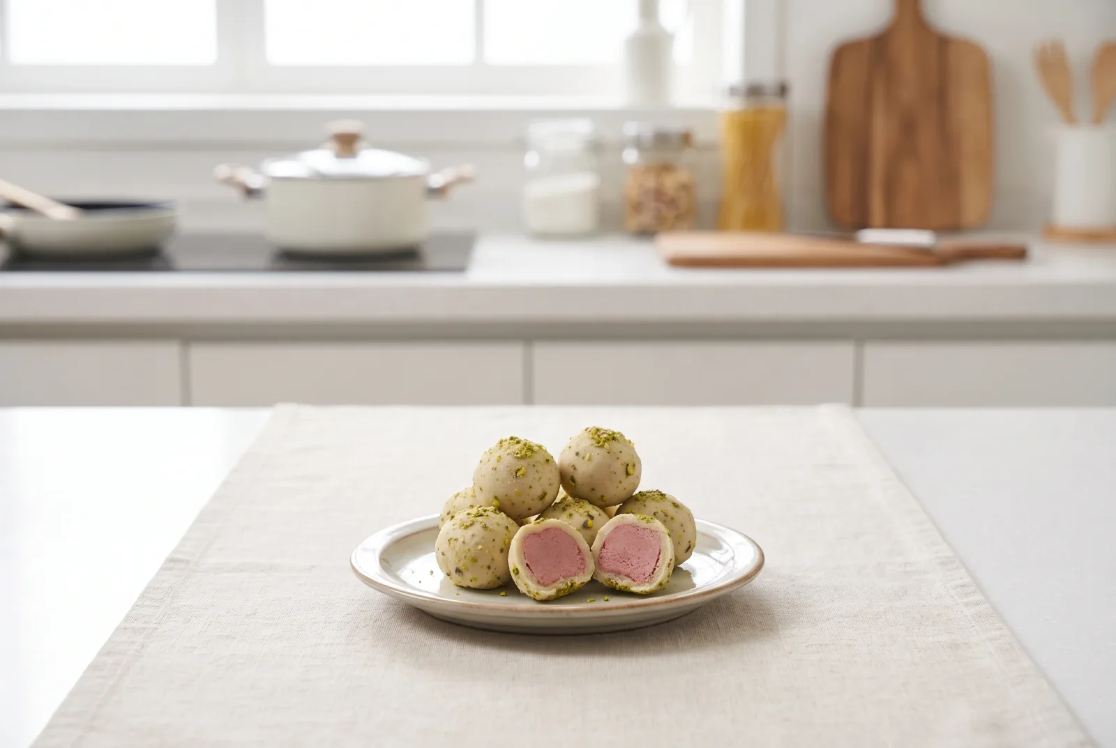 Clotted Cream and Pistachio Turkish Delight Balls | Pistachio-Coated Chilled Bites