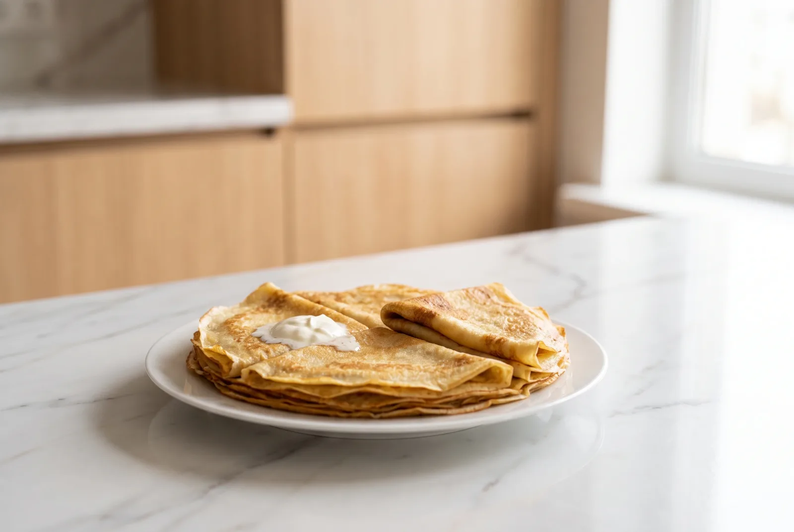 Nalysnyky | Ukrainian Crepes with Sweet Farmer Cheese