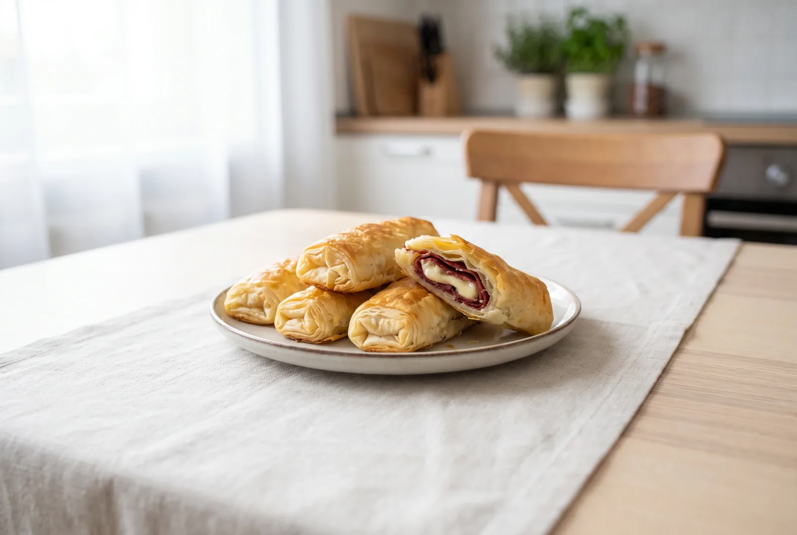 Crispy Pastırmalı Kaşarlı Yufka Sarması (Pastirma and Kashar Cheese Rolls) in the Air Fryer