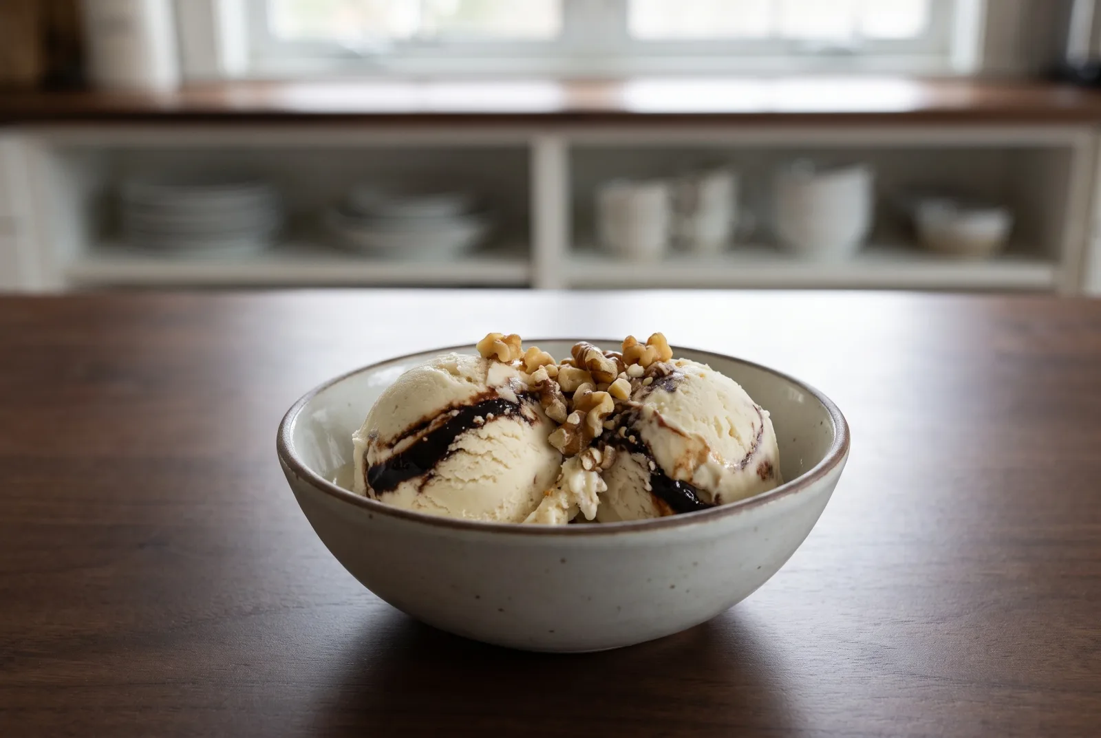 No-Churn Grape Molasses and Walnut Ice Cream