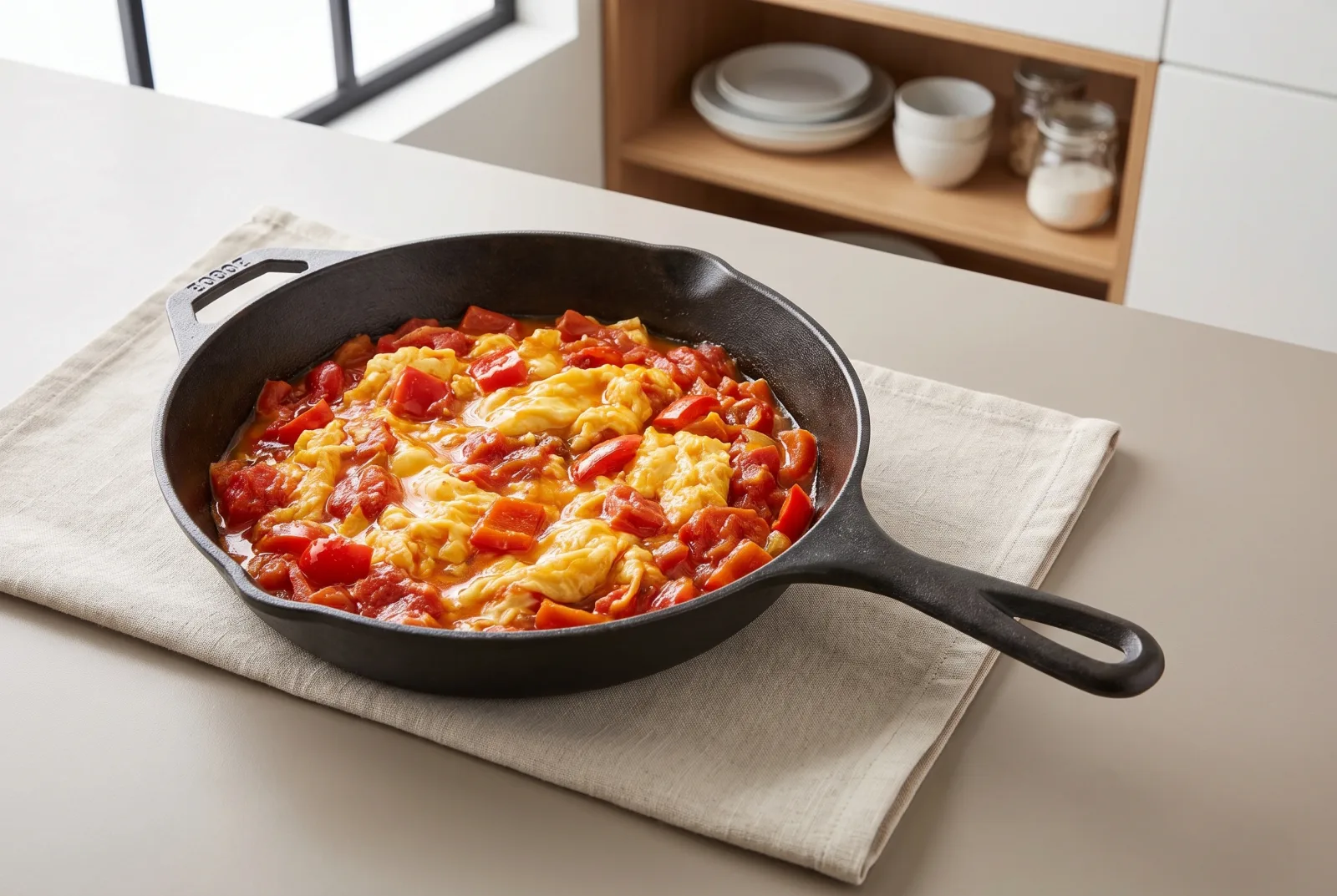Sataras | Balkan-Style Pepper and Egg Skillet