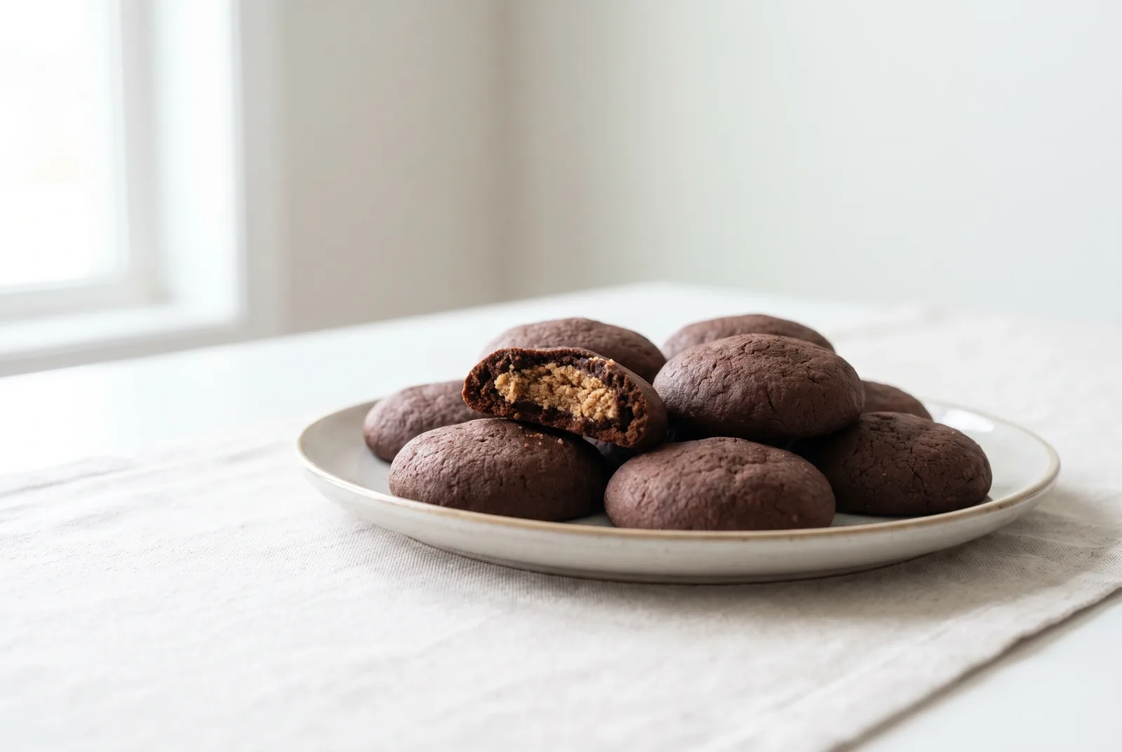 Tahini Halva-Stuffed Cocoa Cookies