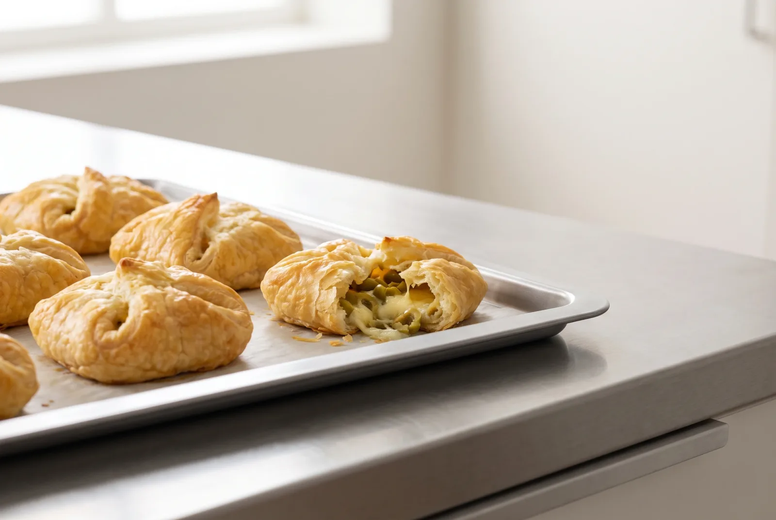 Puf Poğaça | Quick Puff Pastry Buns with Olives and Cheese