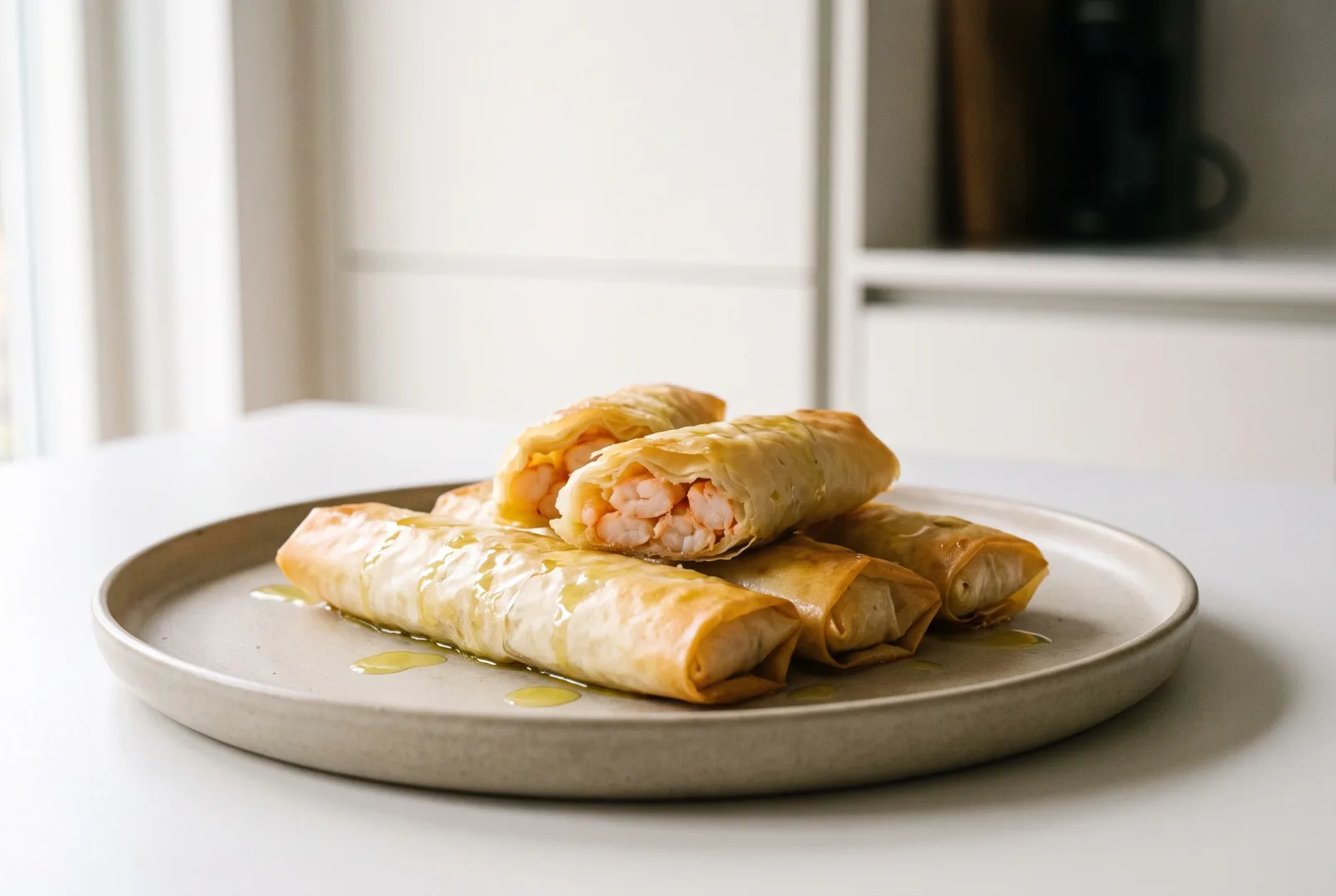 Olive Oil Shrimp Rolls | A Quick Seafood Appetizer