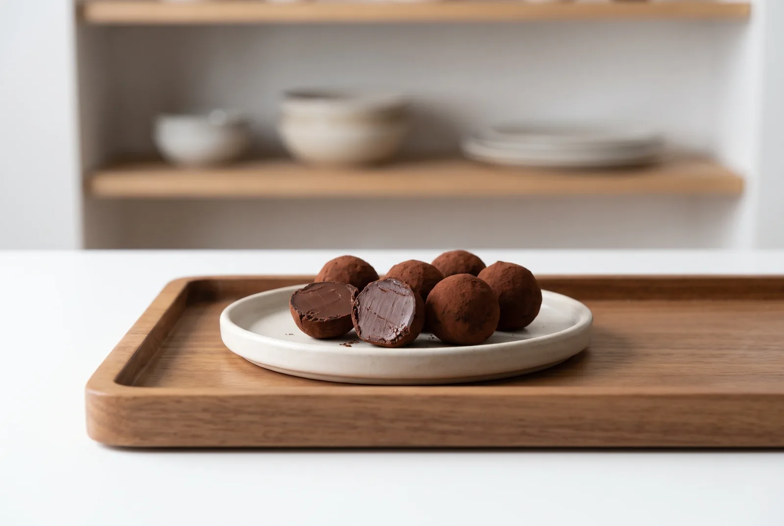 Homemade Chocolate Truffles Rolled in Cocoa
