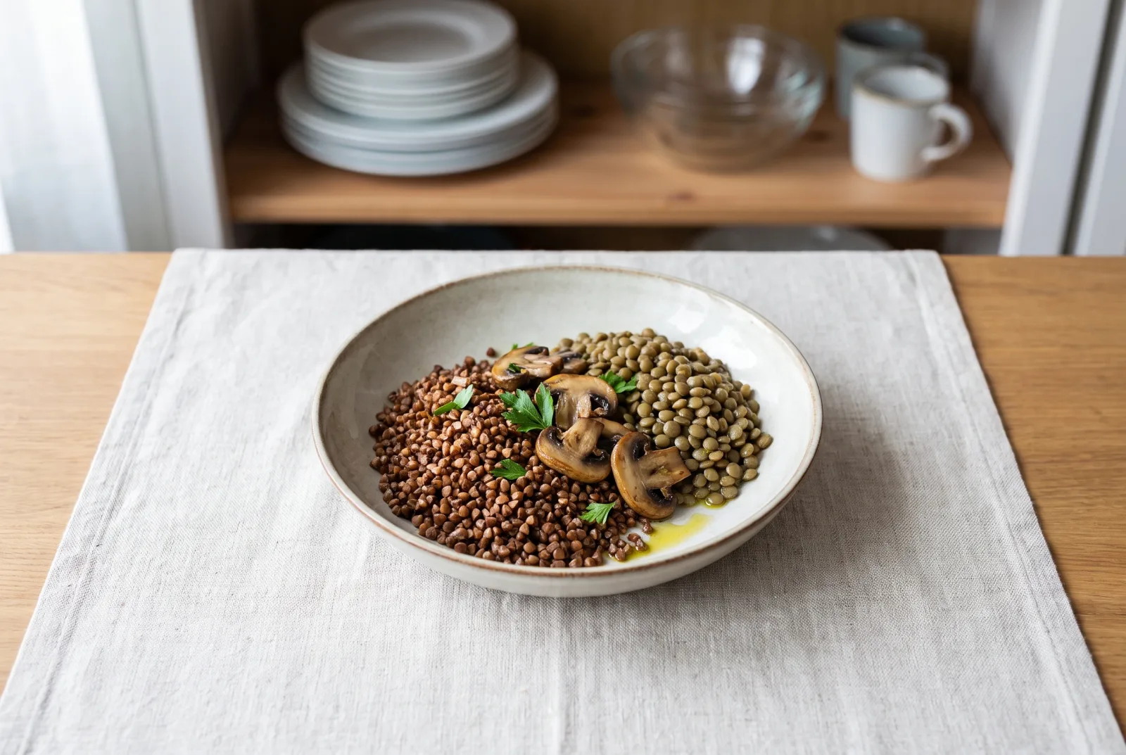 Pressure Cooker Whole-Grain Buckwheat Pilaf | Pilaf with Mushrooms and Lentils