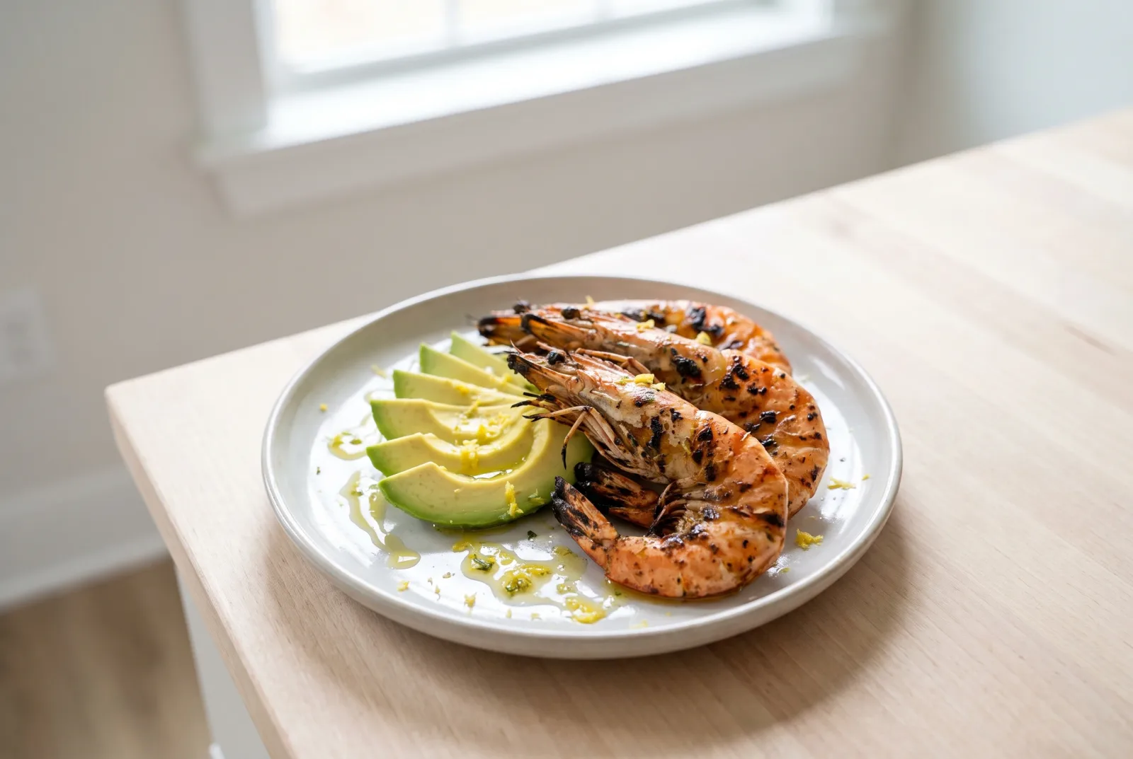 Grilled Shrimp and Avocado Mezze with Lemon Dressing