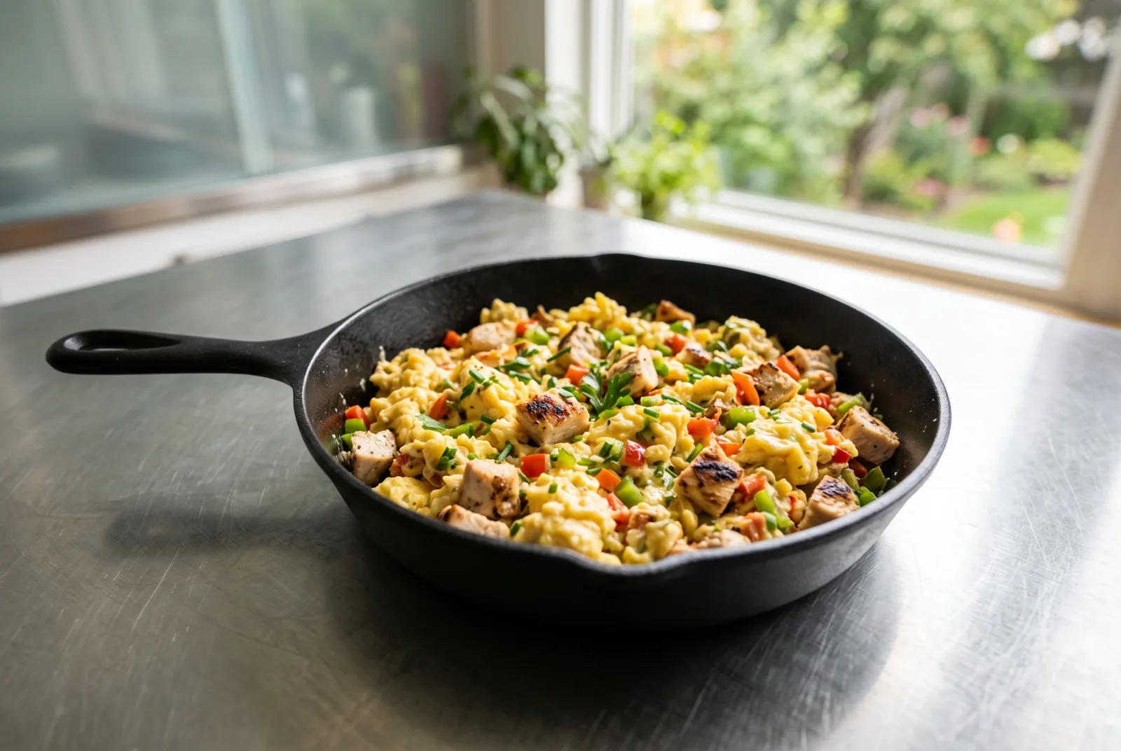 Grilled Chicken and Egg Scramble | Leftover-Friendly Brunch