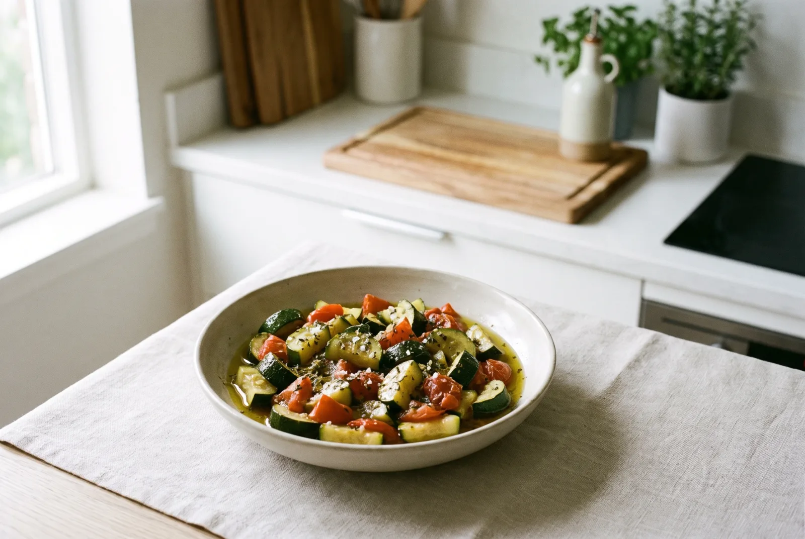 Kabak Domates Kapaması | Pressure-Cooked Zucchini and Tomato Dish